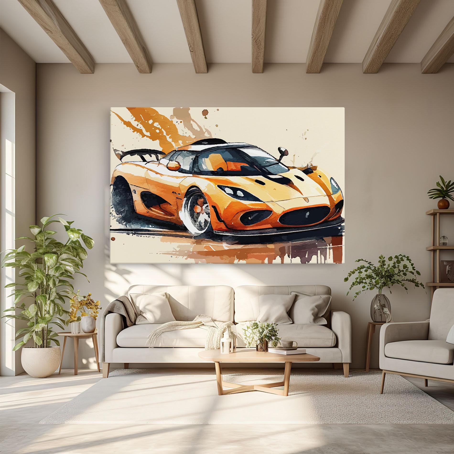 Vászonkép Orange Paint Car mockup 6