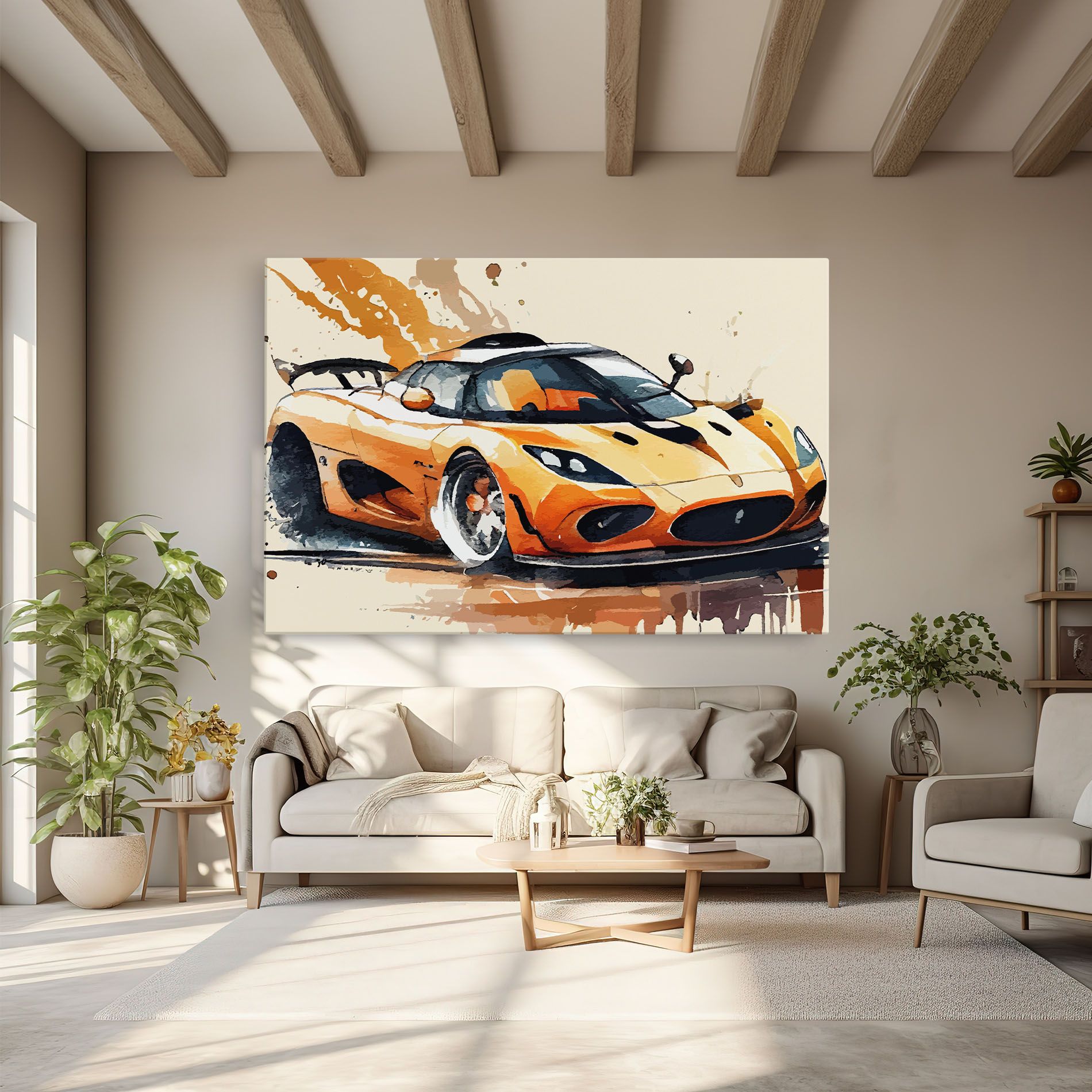 Orange Paint Car mockup 6