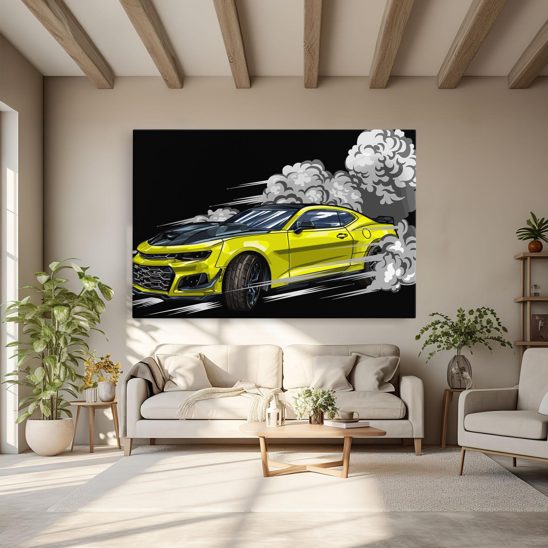 Vászonkép Racing Car Smoke mockup 6