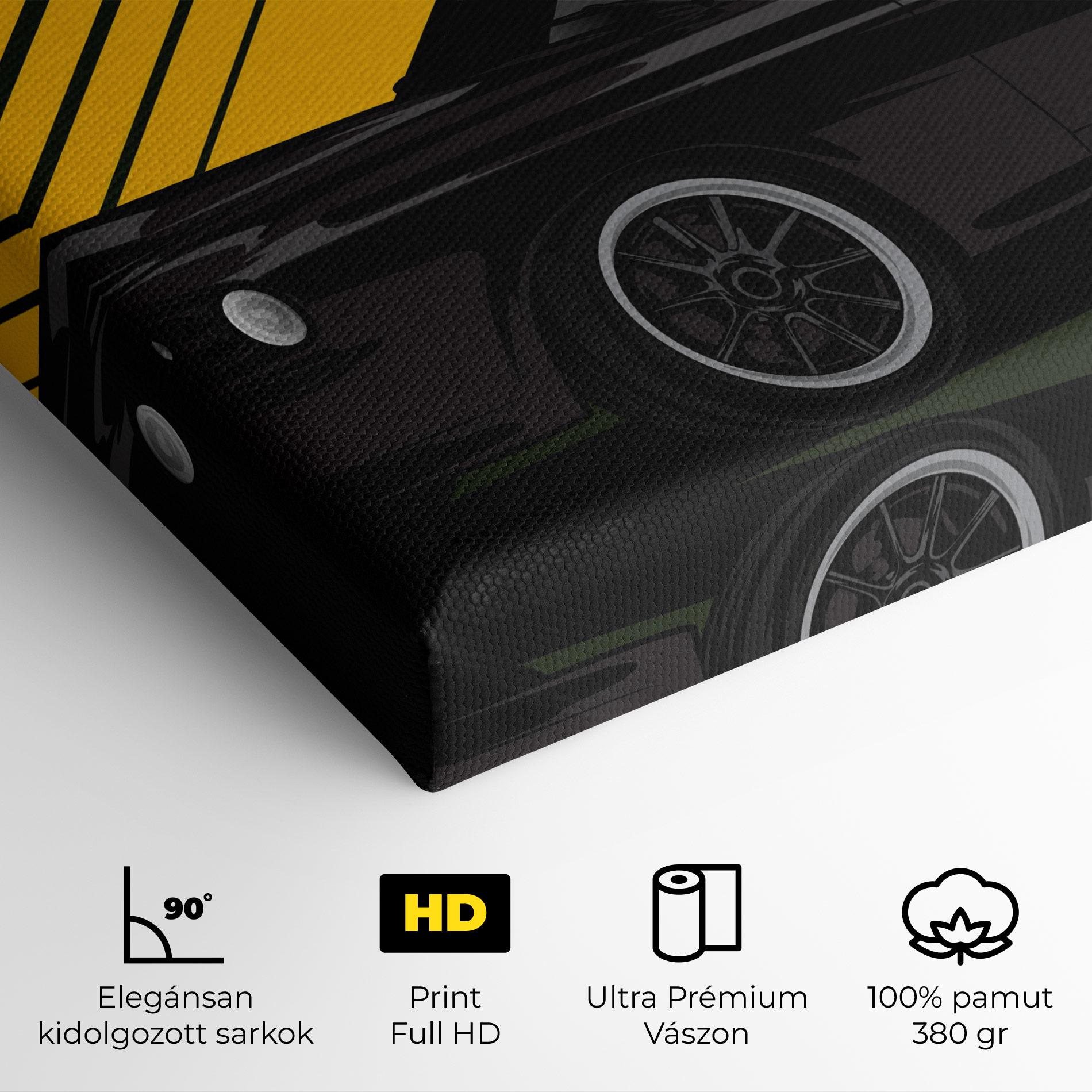 Vászonkép Black Car Sun mockup 4