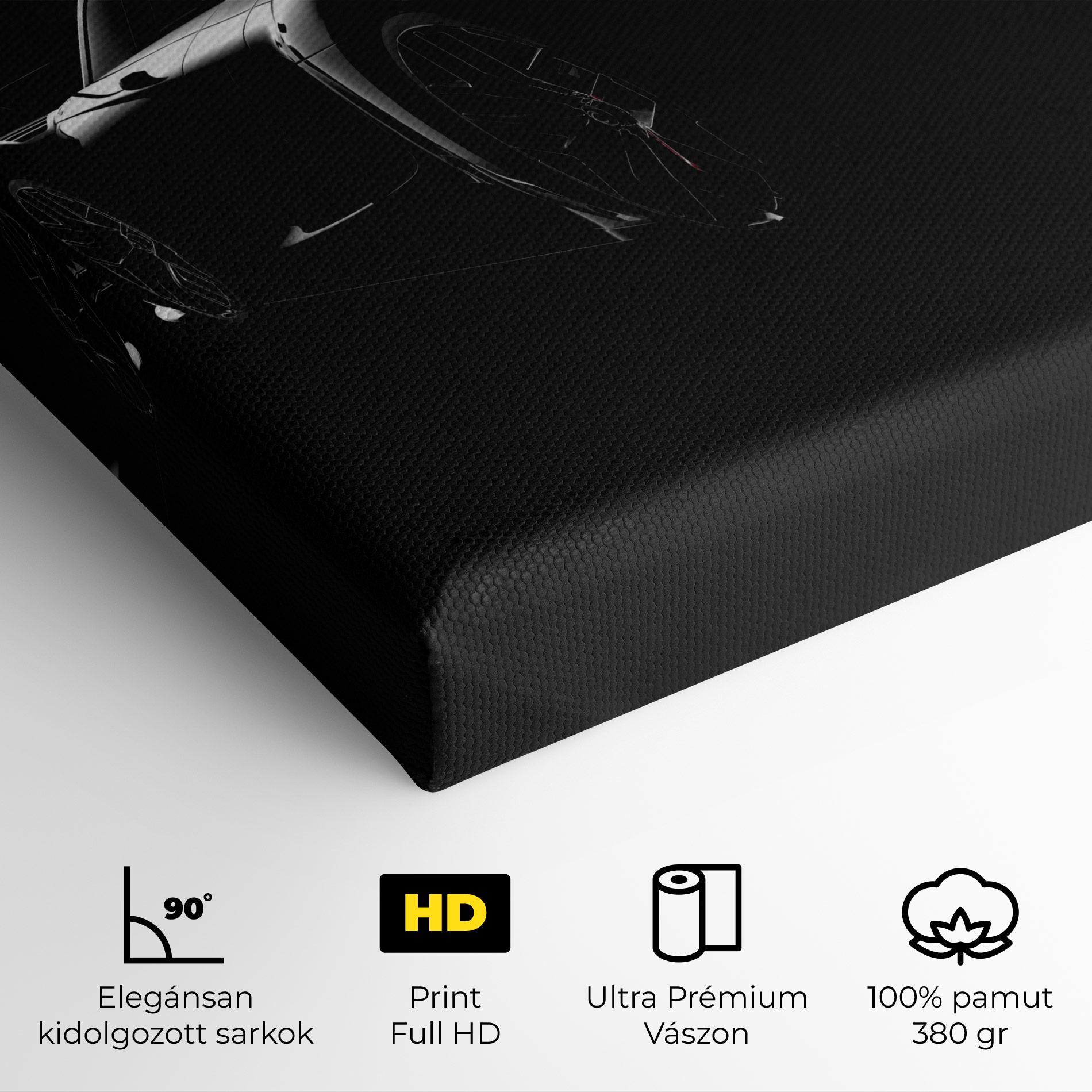 Vászonkép Black Hypercar Car mockup 4