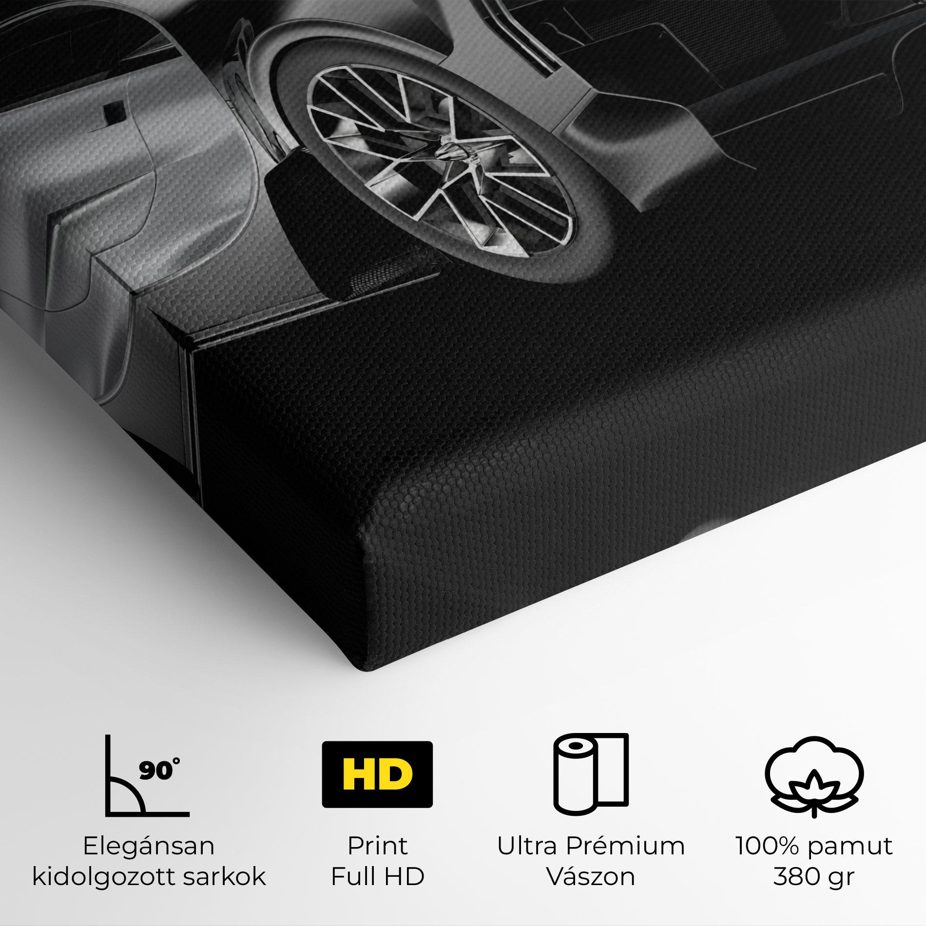 Vászonkép Black Rear Hypercar mockup 4