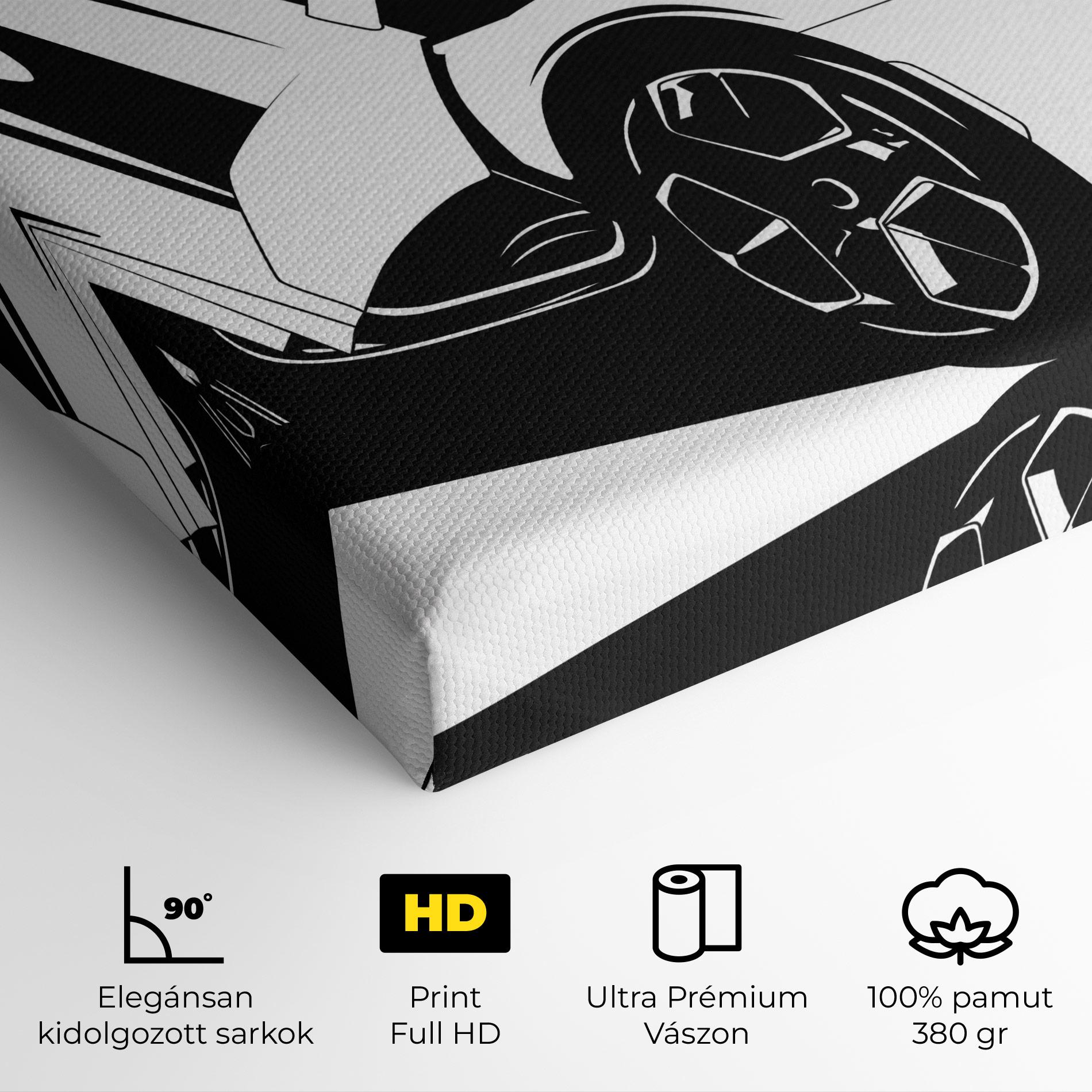 Vászonkép Black White Car mockup 4