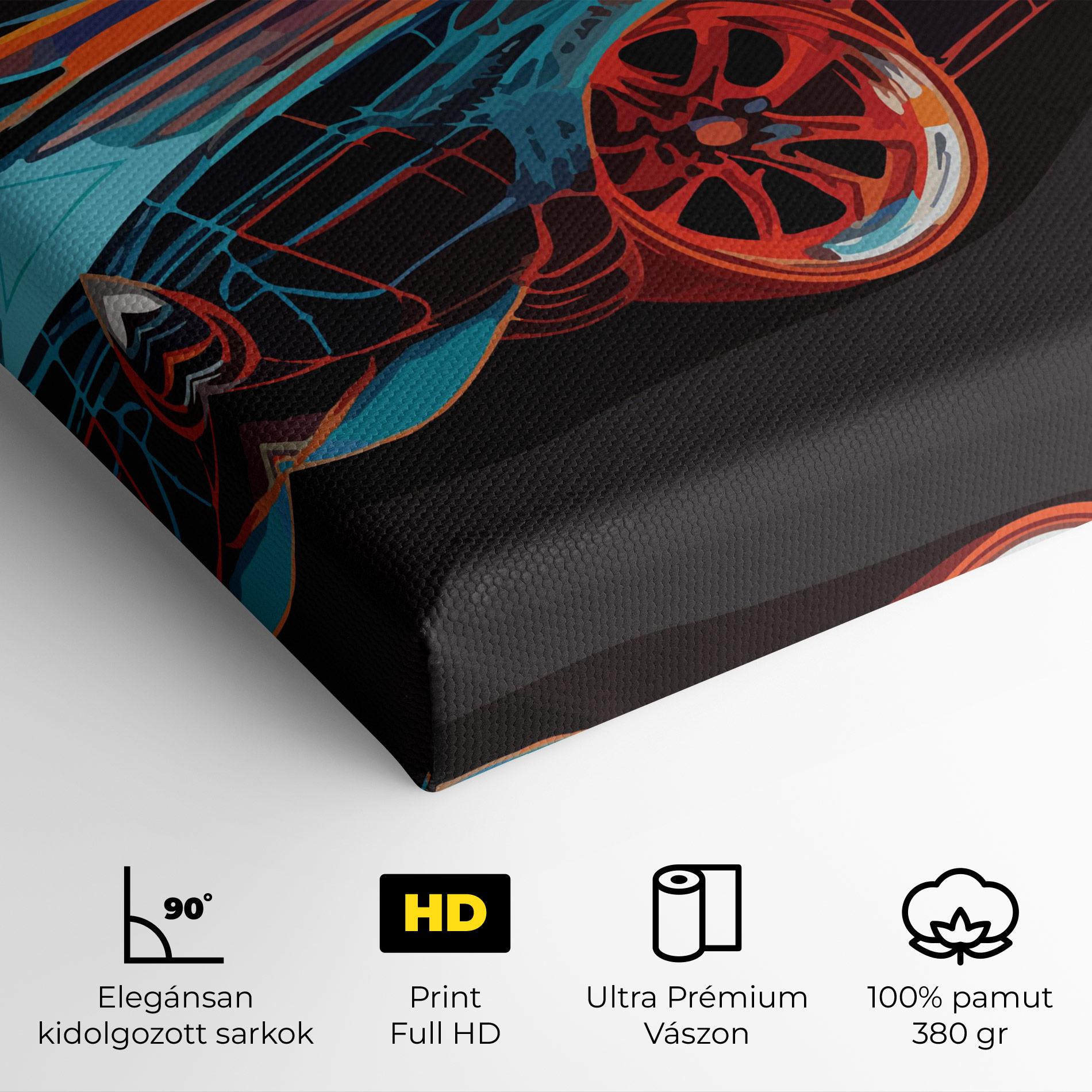 Vászonkép Blue Orange Car mockup 4