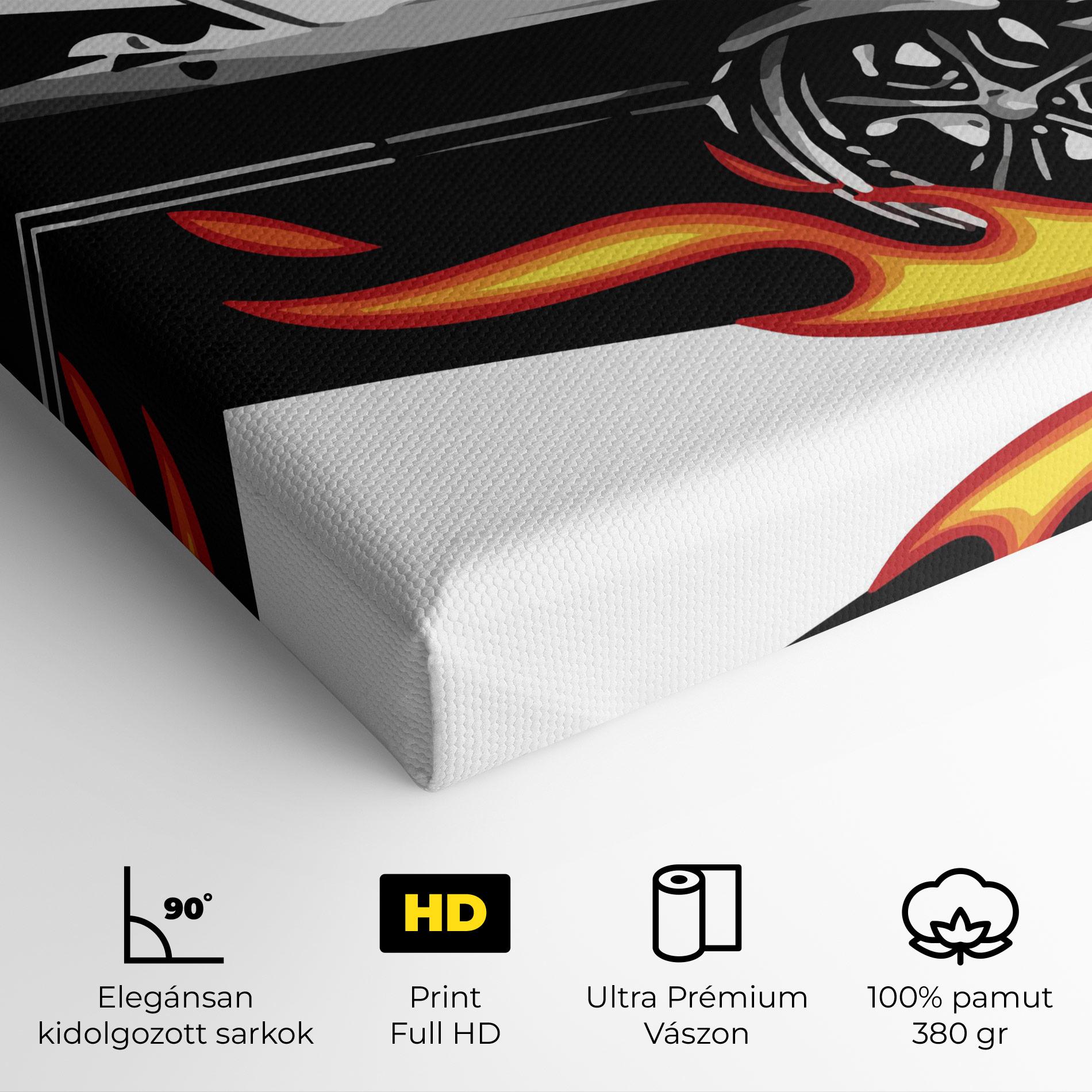 Vászonkép Fire Black Car mockup 4