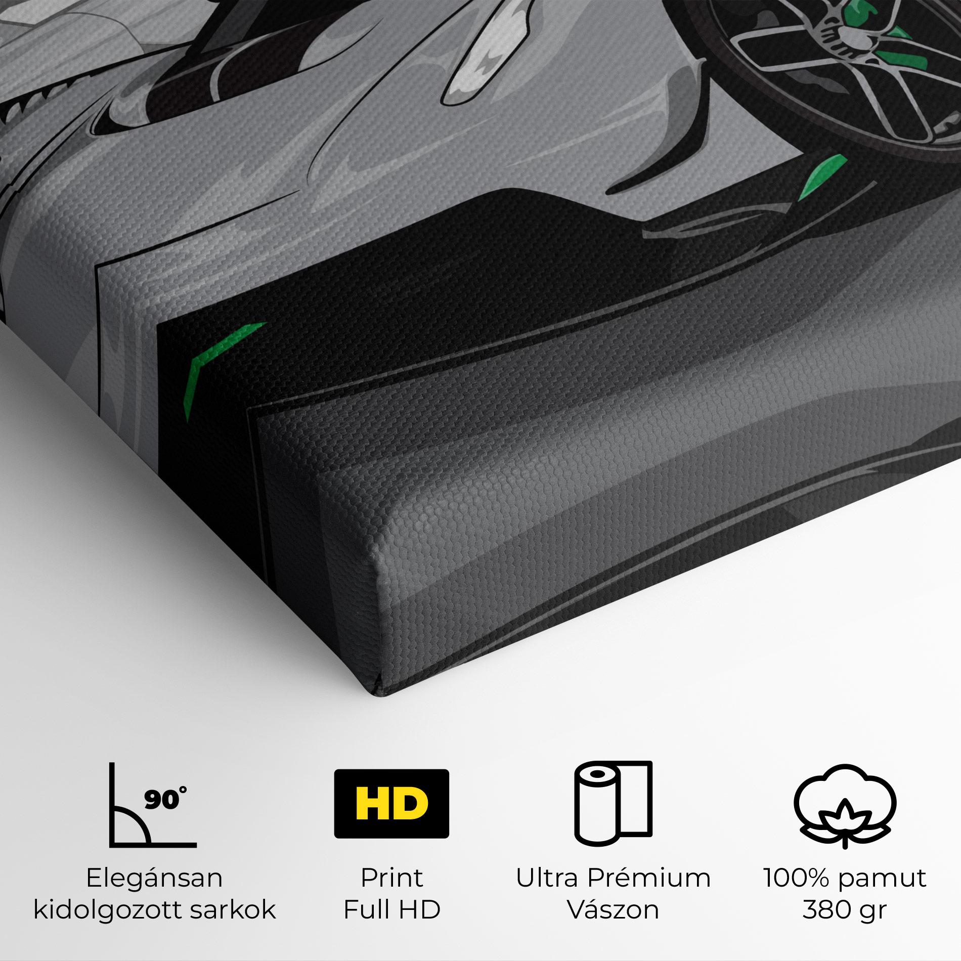 Vászonkép Grey Sport Car mockup 4