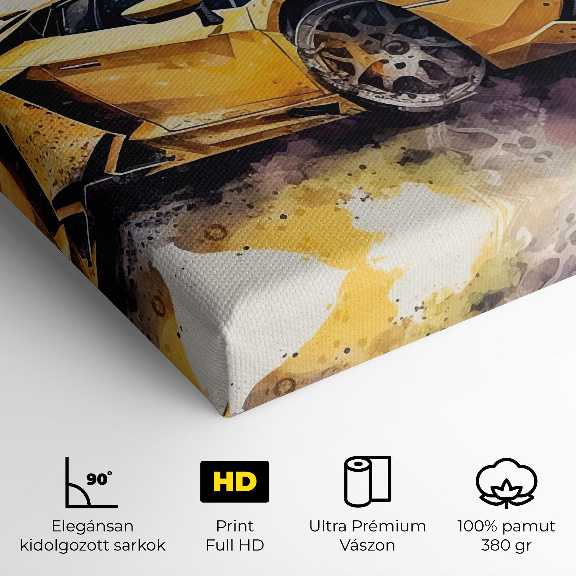 Vászonkép Watercolor Sport Car mockup 4