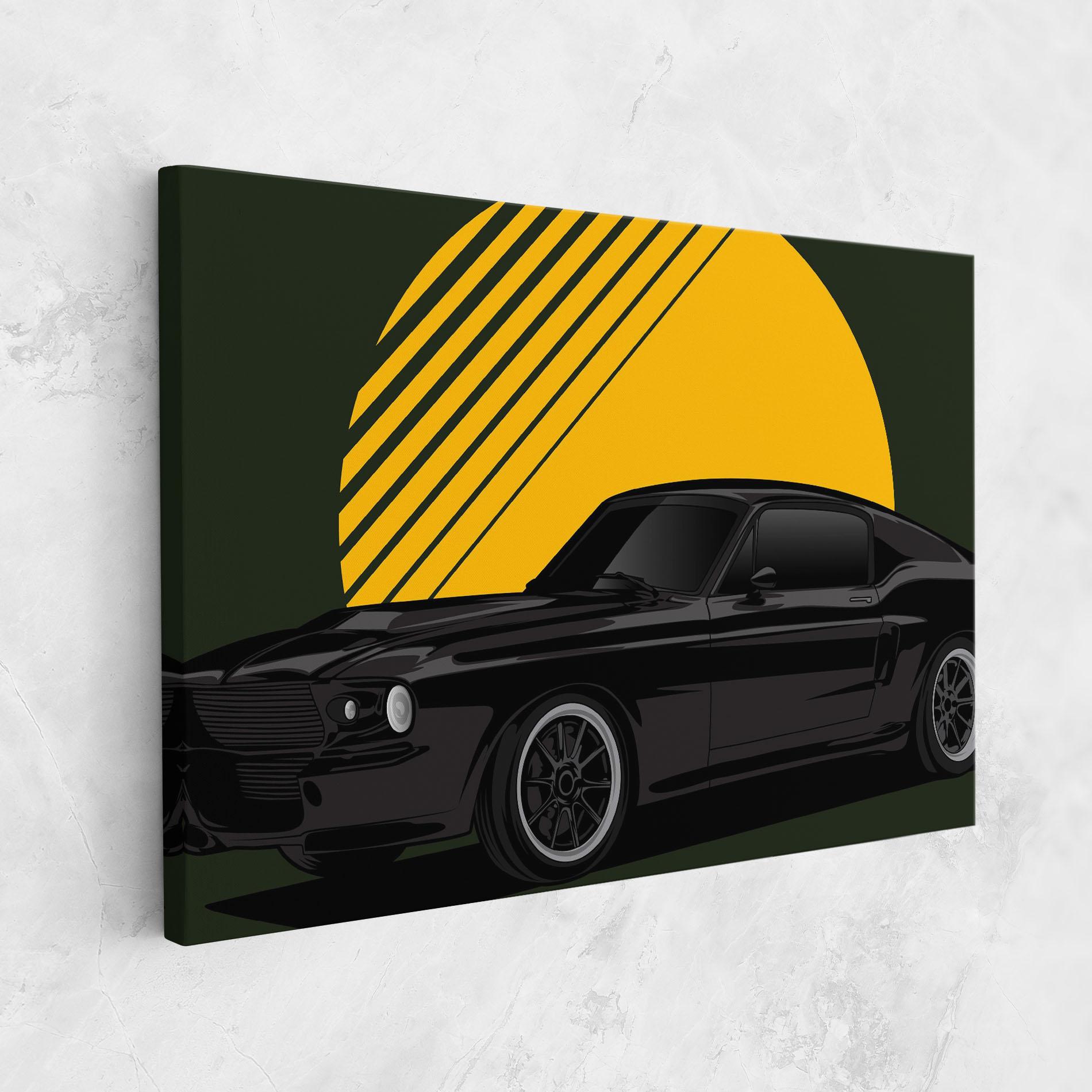 Vászonkép Black Car Sun mockup 1