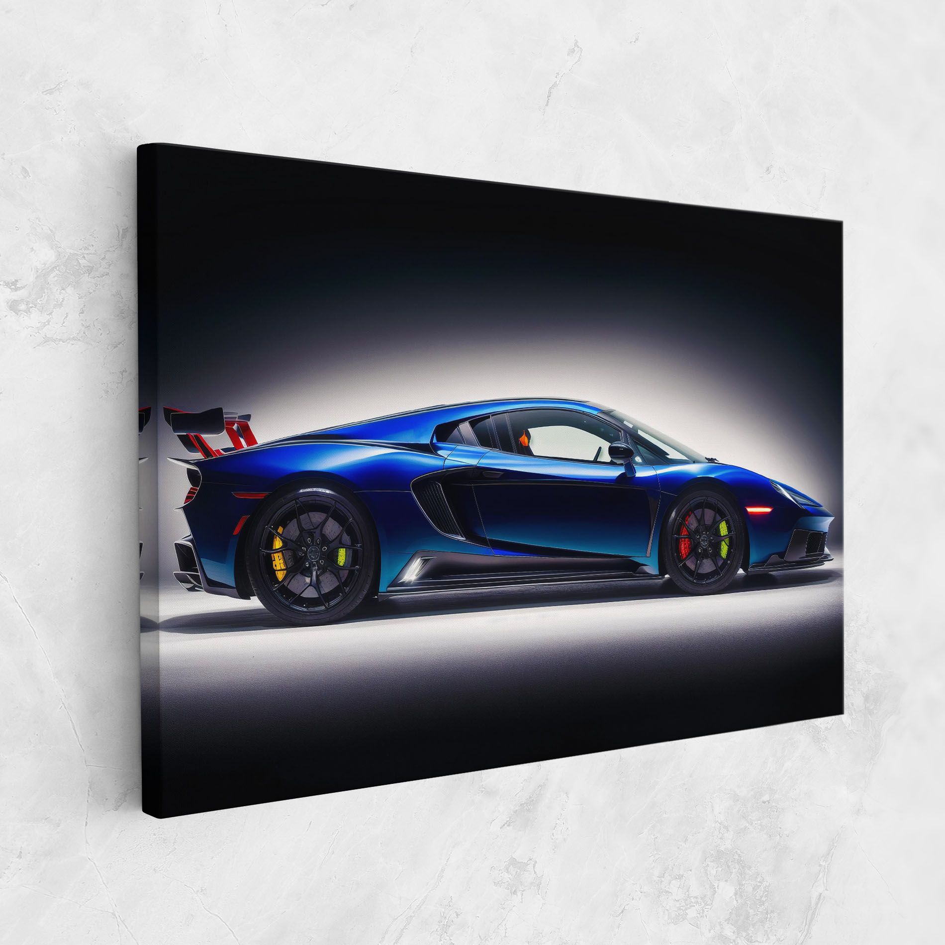 Blue Hypercar Side mockup 1