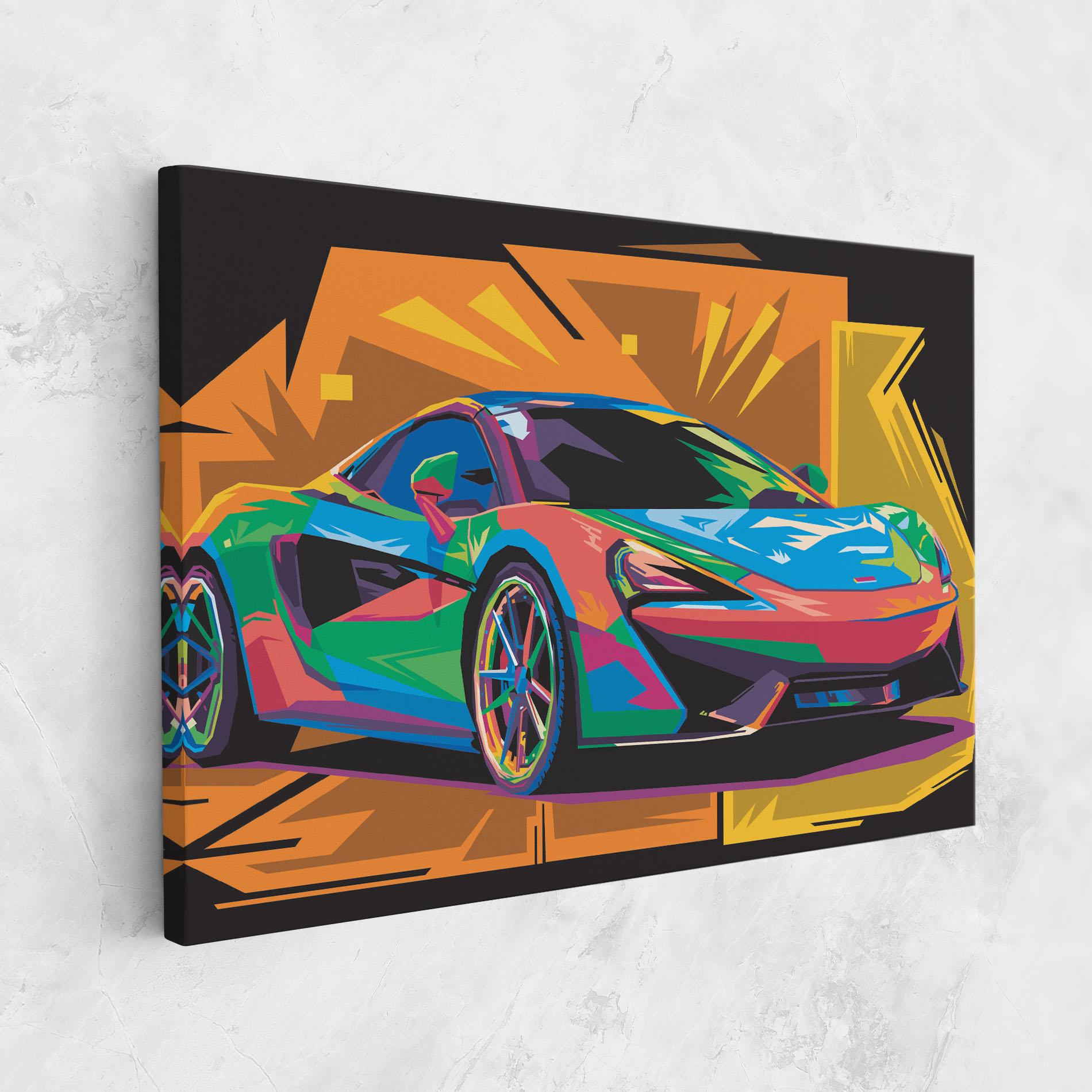 Vászonkép Colorful Sport Car mockup 1