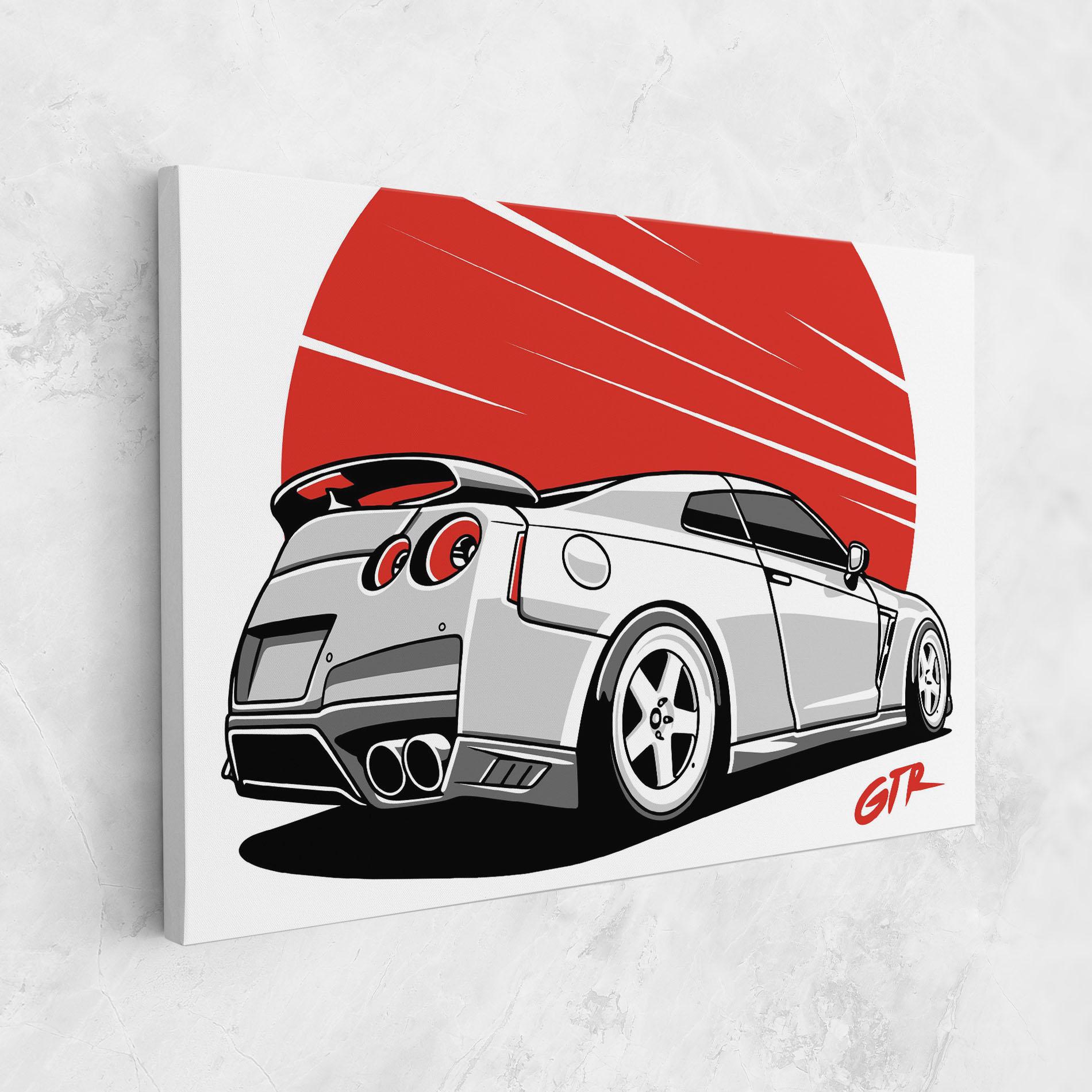 Vászonkép Grey Gtr Car mockup 1