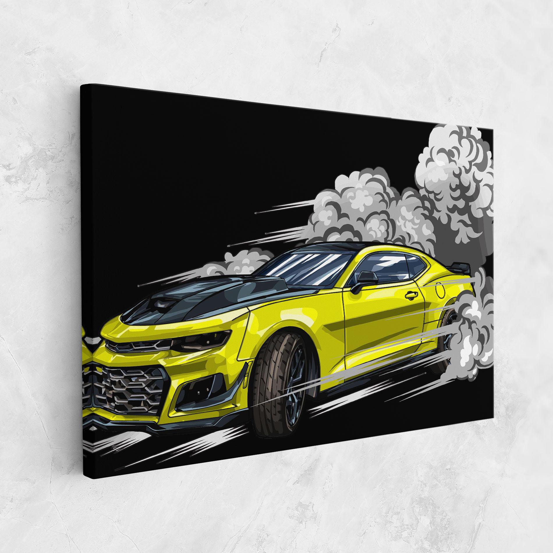 Vászonkép Racing Car Smoke mockup 1