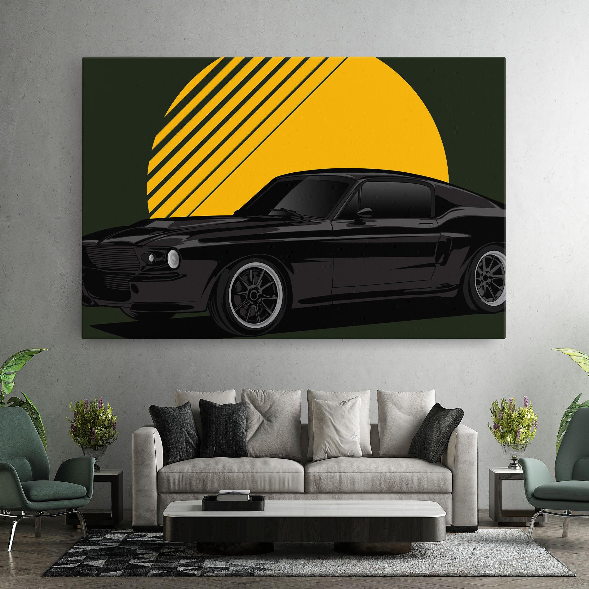 Vászonkép Black Car Sun mockup 7