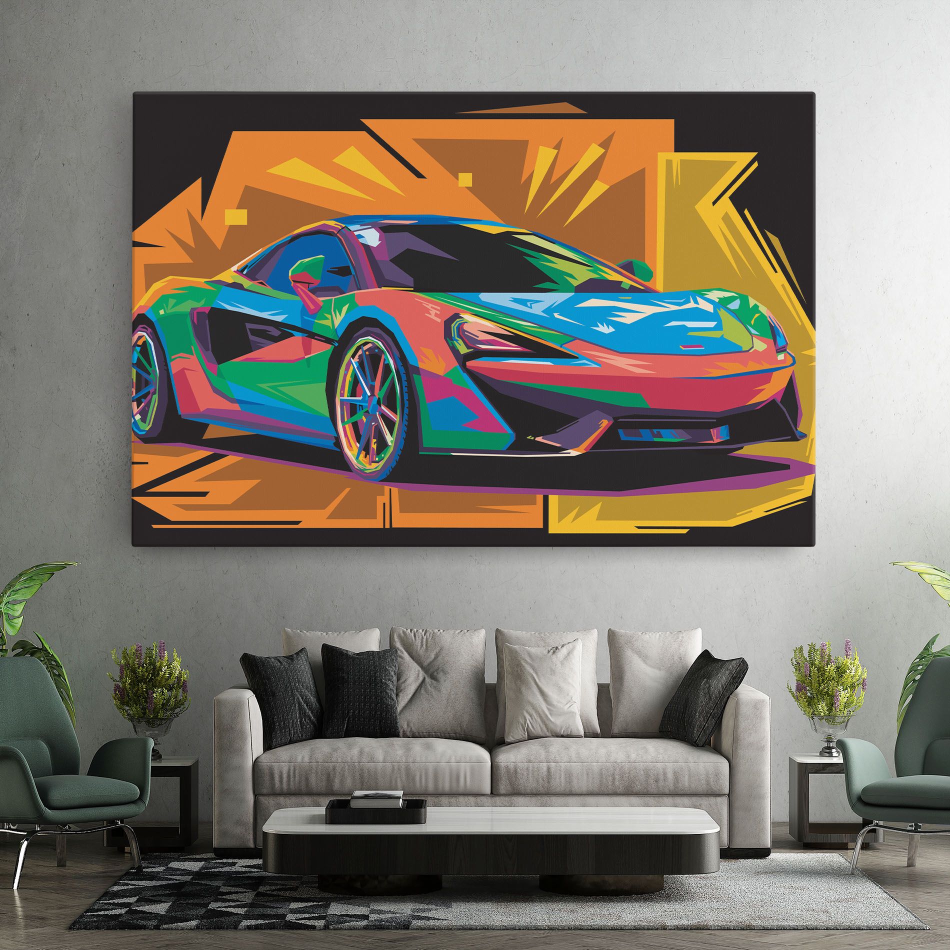 Colorful Sport Car mockup 7