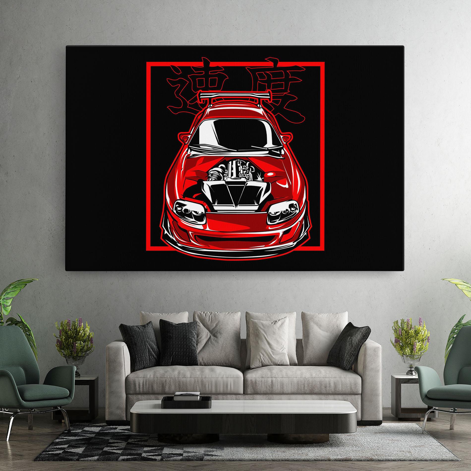 Vászonkép Japanese Red Car mockup 7
