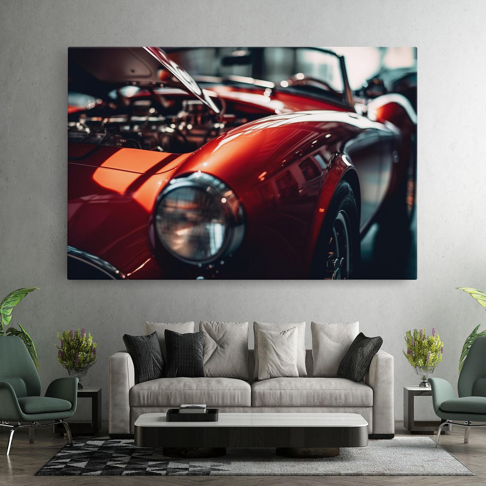 Vászonkép Old Vintage Red Car mockup 7