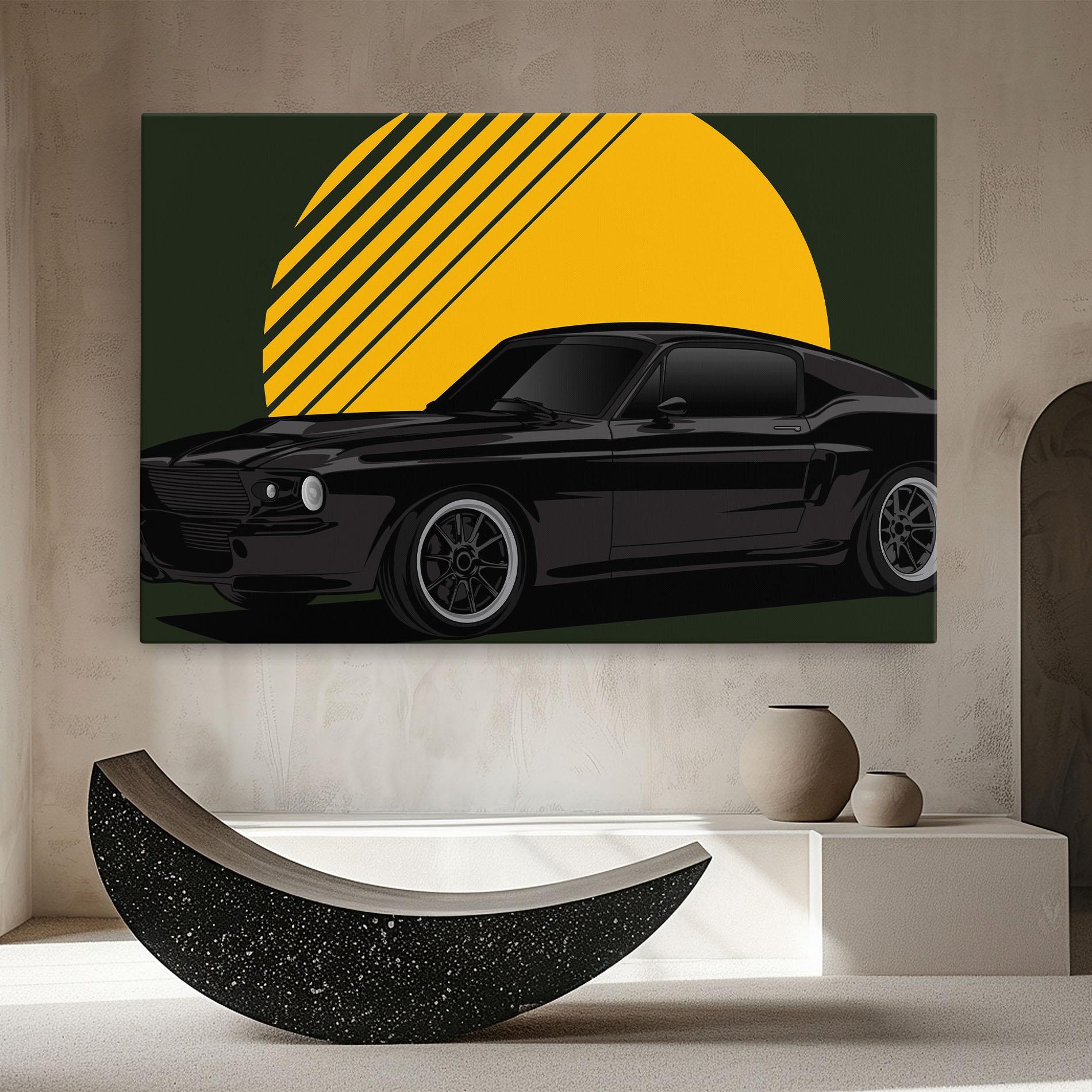 Vászonkép Black Car Sun mockup 8