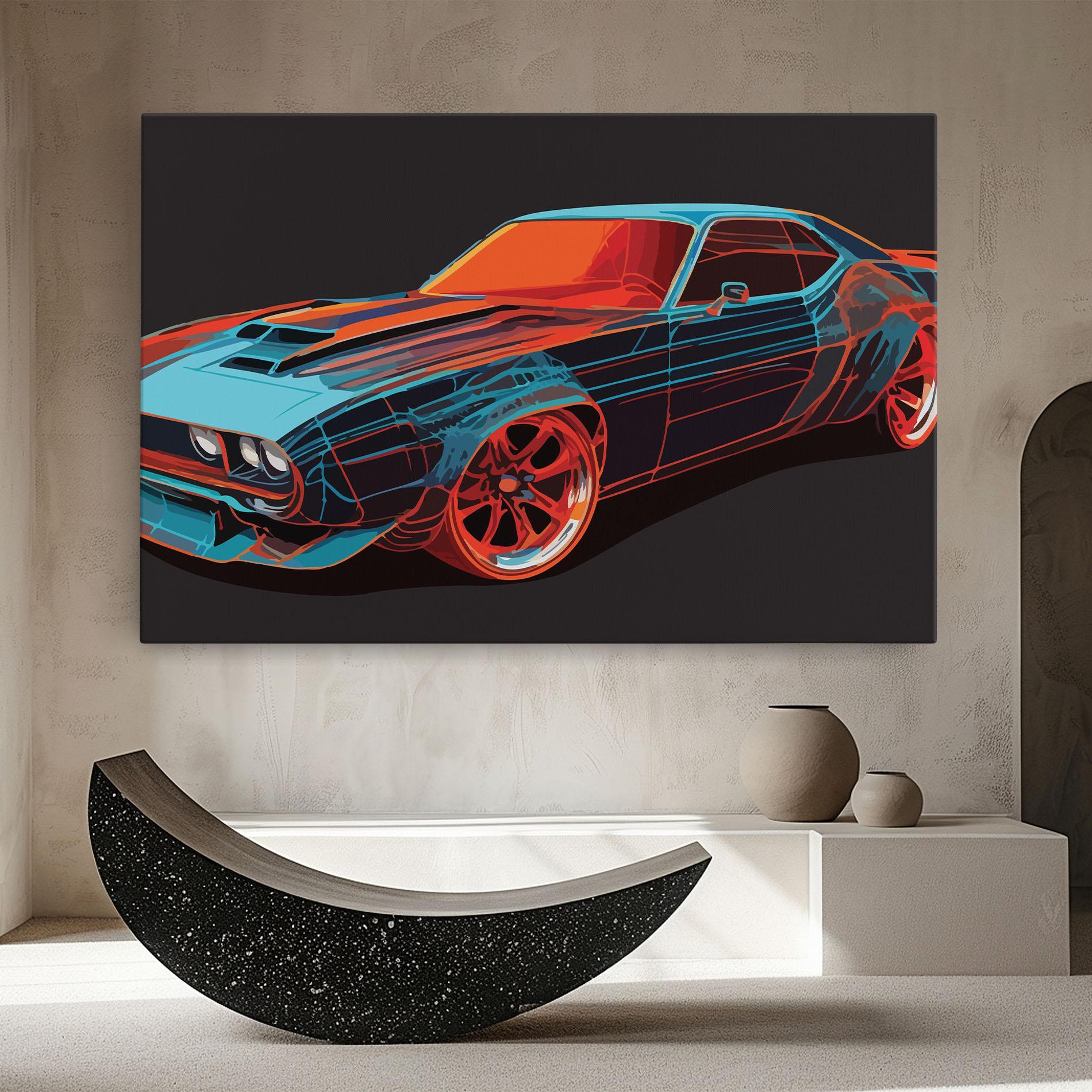 Vászonkép Blue Orange Car mockup 8