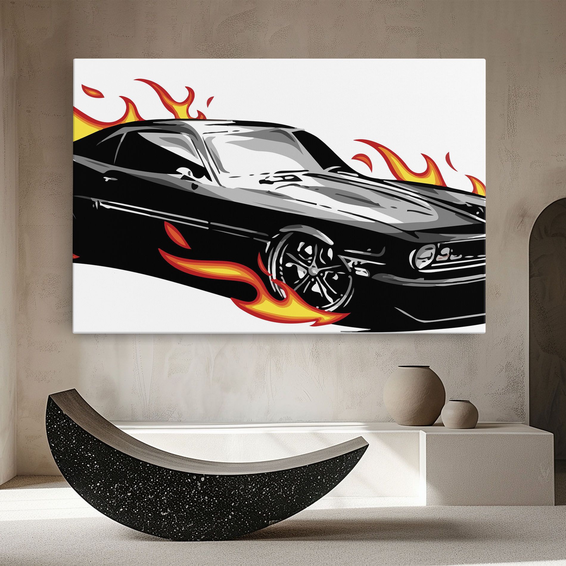 Fire Black Car mockup 8