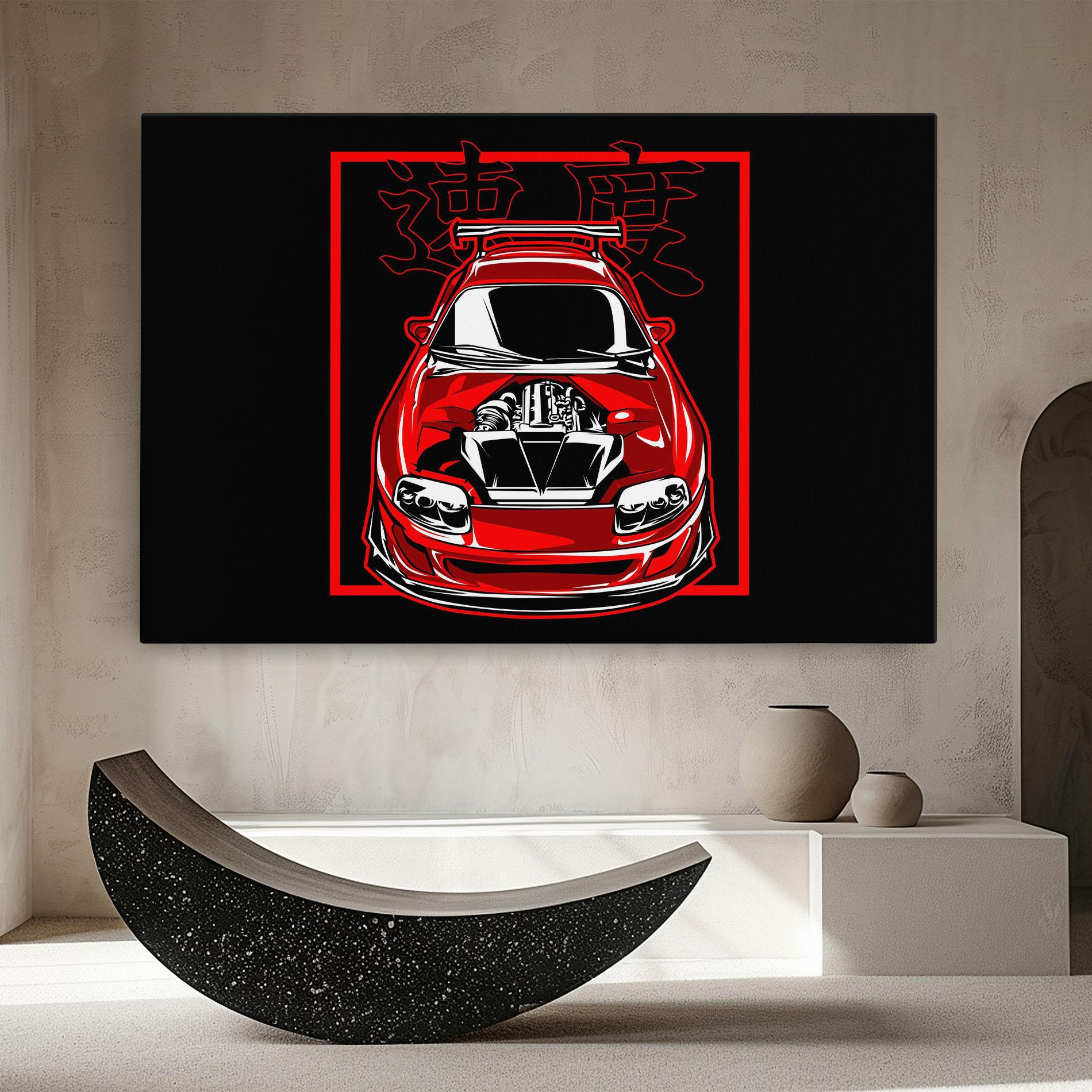 Vászonkép Japanese Red Car mockup 8