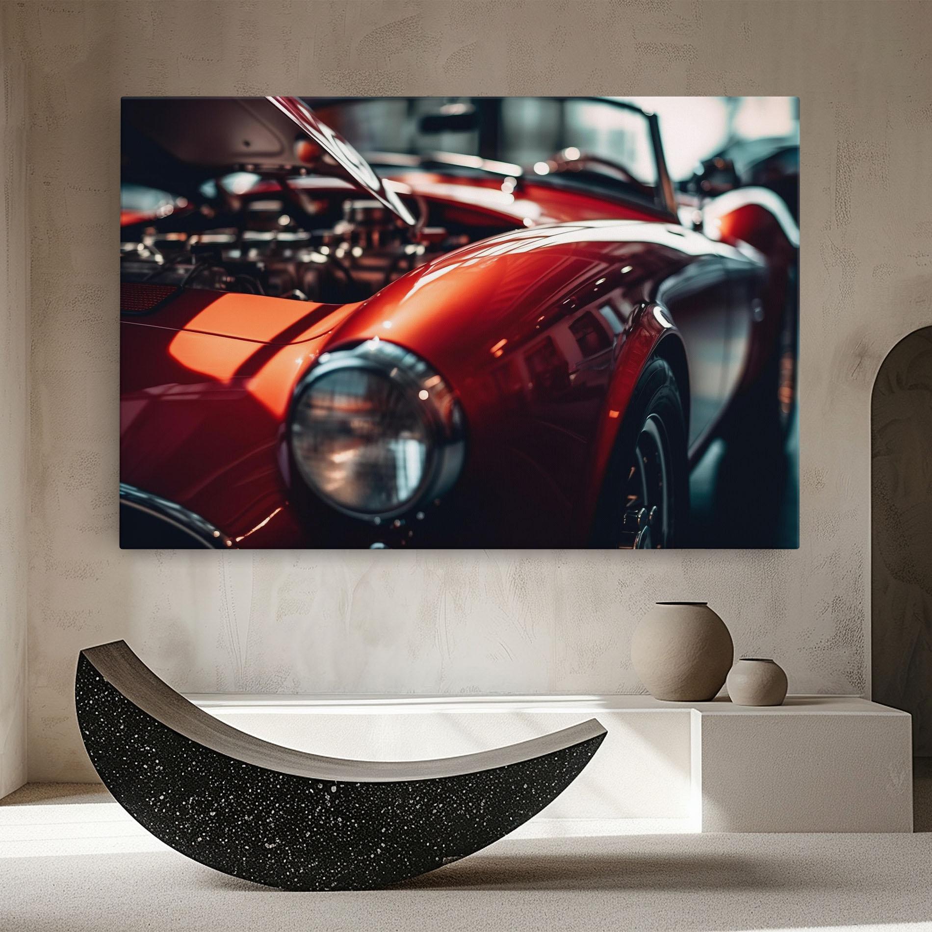 Vászonkép Old Vintage Red Car mockup 8