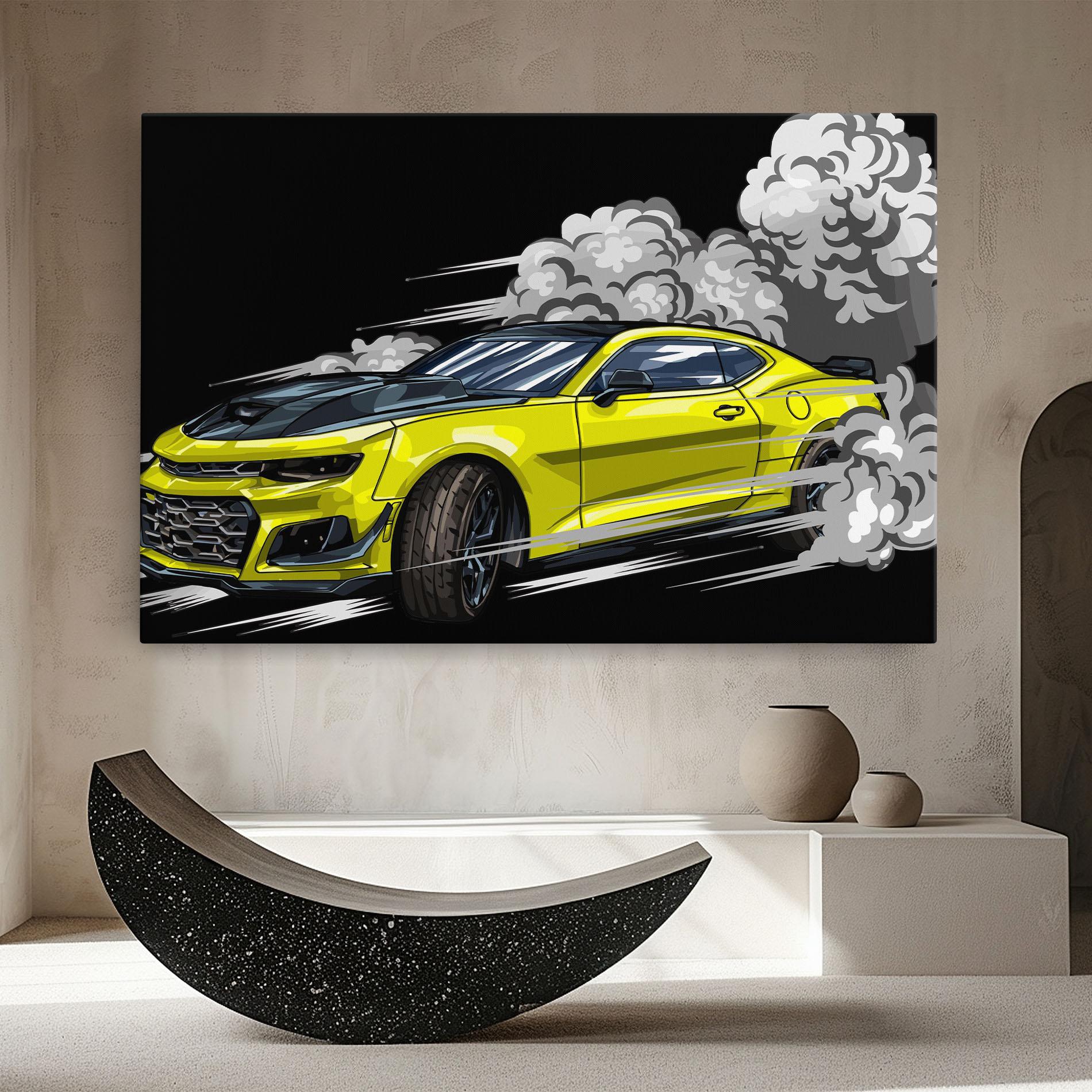 Vászonkép Racing Car Smoke mockup 8