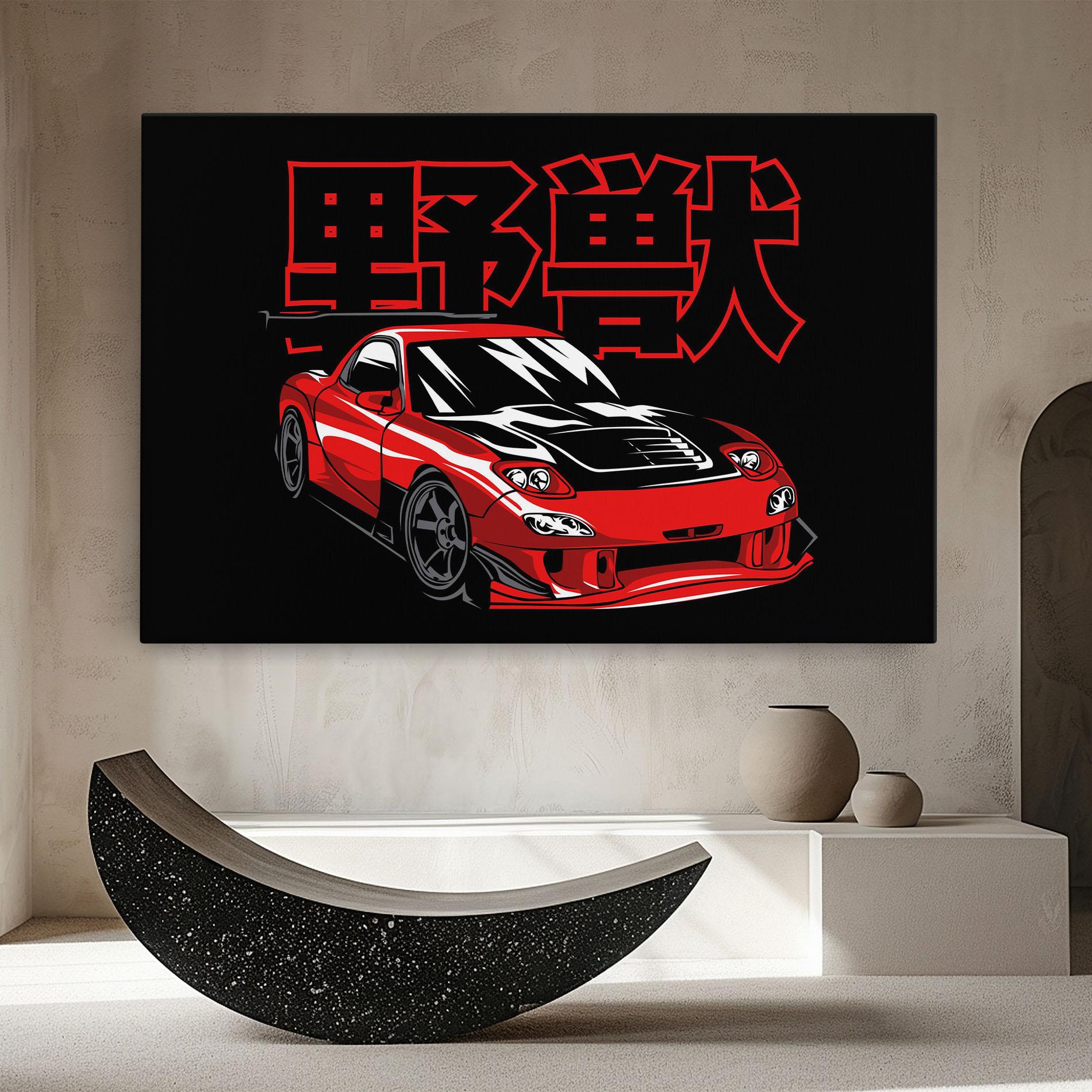 Vászonkép Red Black Car mockup 8
