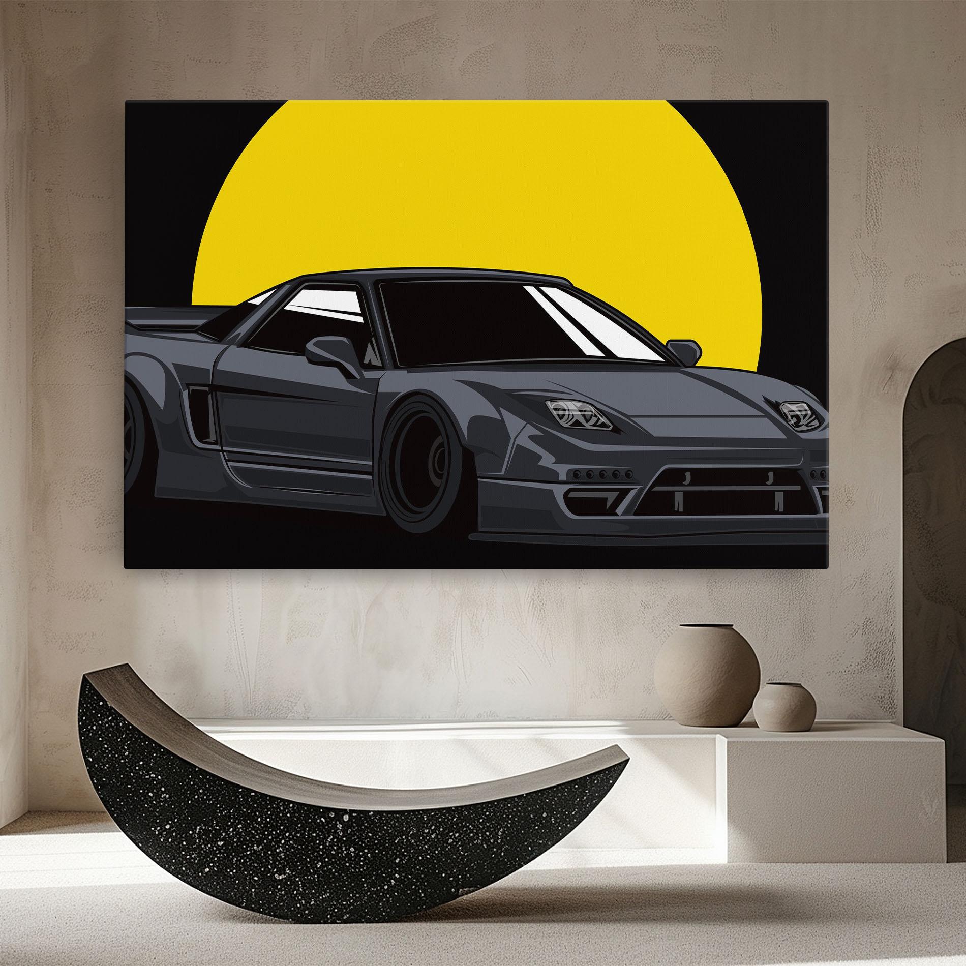 Vászonkép Yellow Sun Car mockup 8