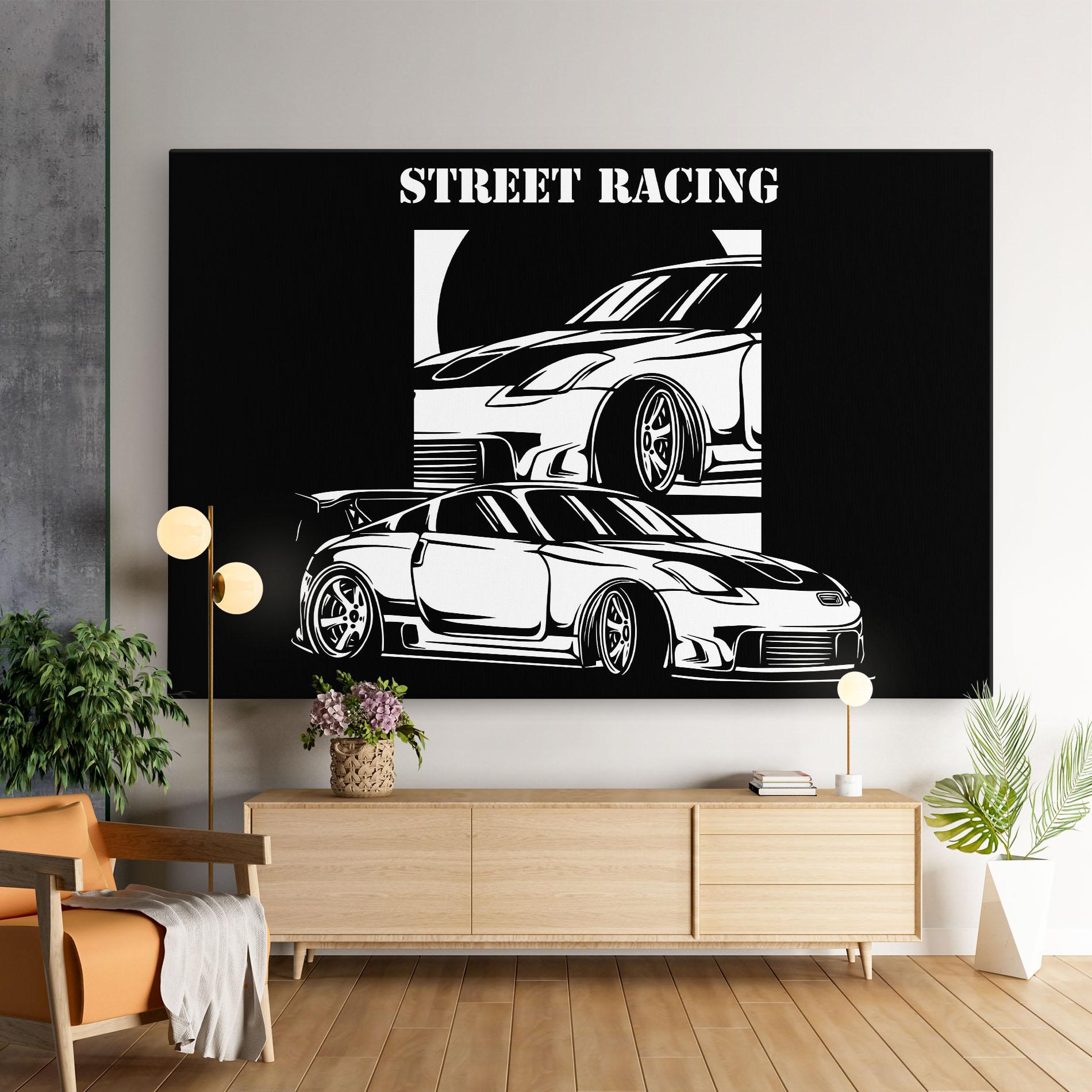 Vászonkép Car Street Racing mockup 9