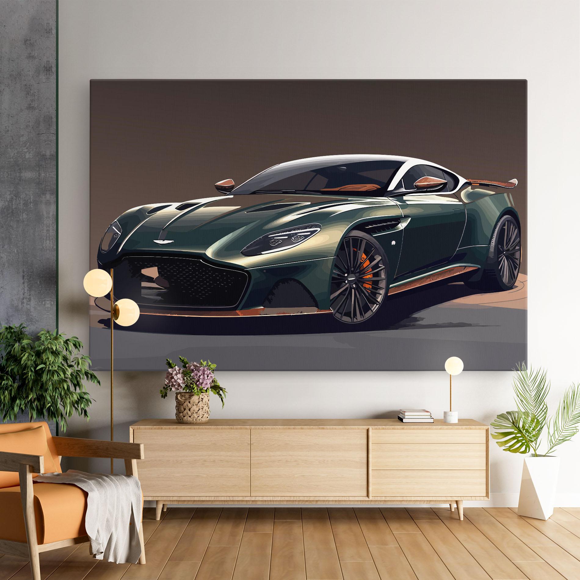 Vászonkép Dark Green Car mockup 9