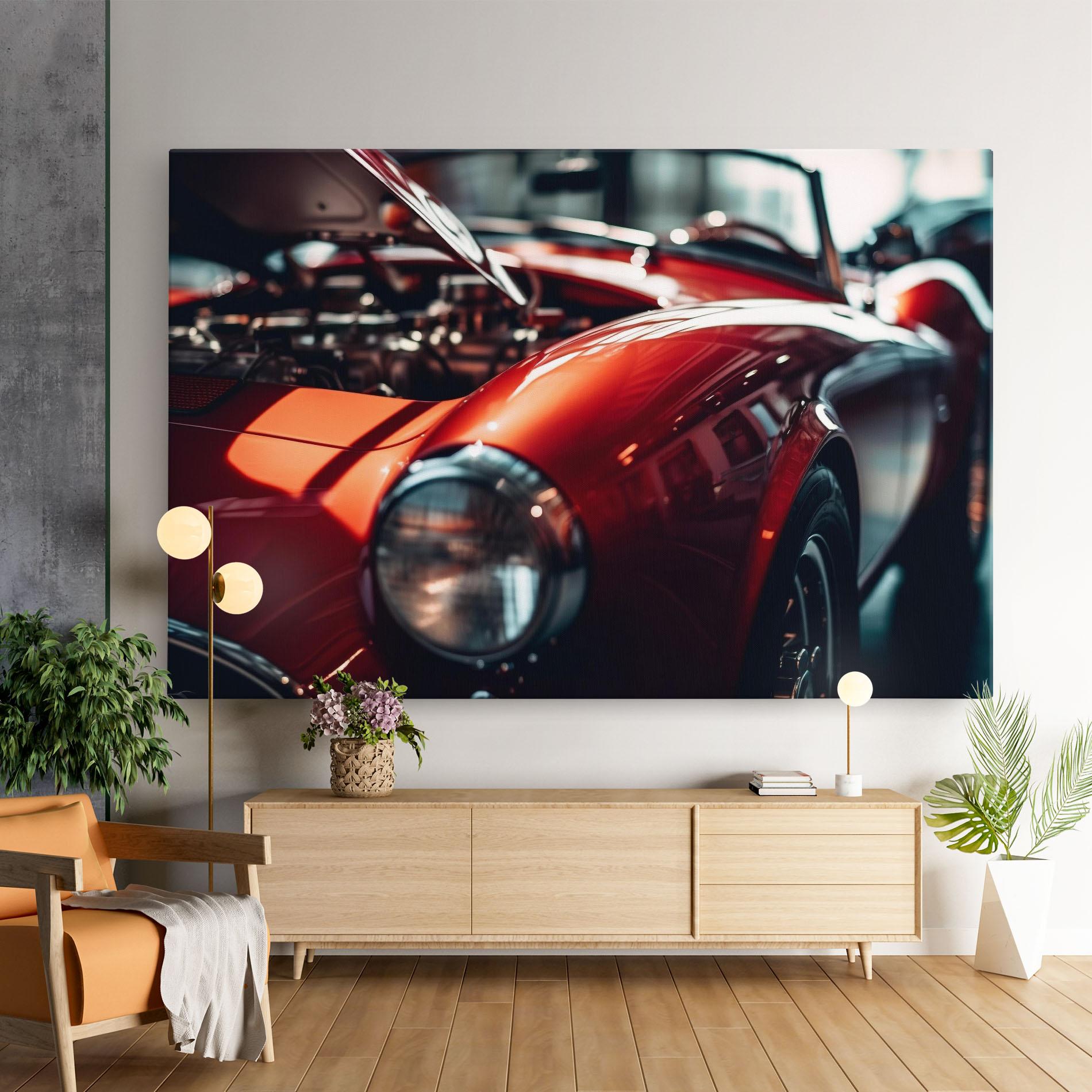 Vászonkép Old Vintage Red Car mockup 9
