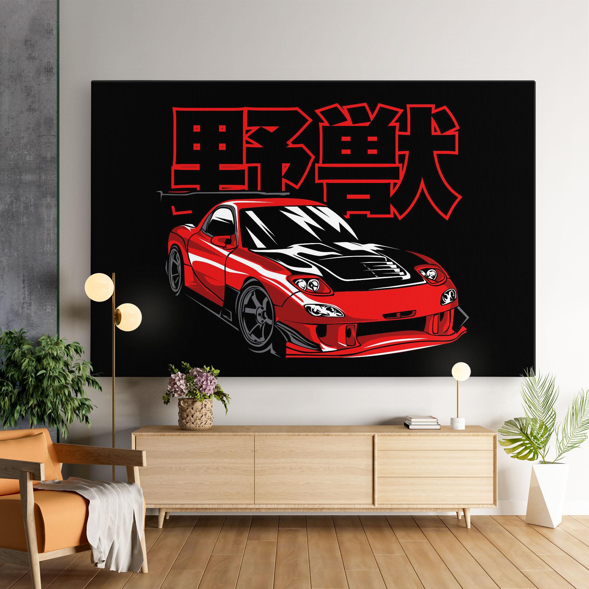 Vászonkép Red Black Car mockup 9