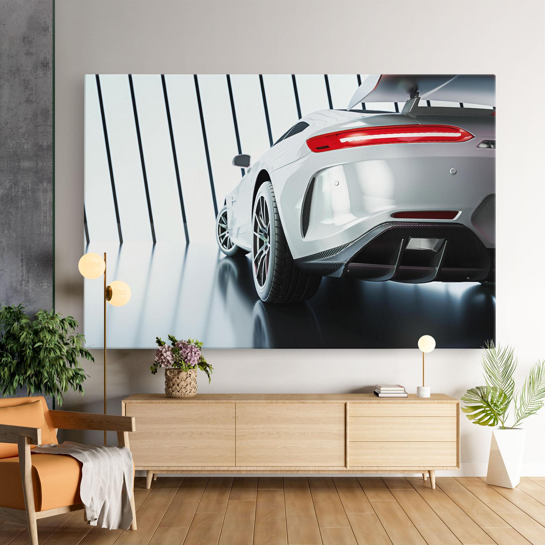 Vászonkép White Mercedes Amg mockup 9