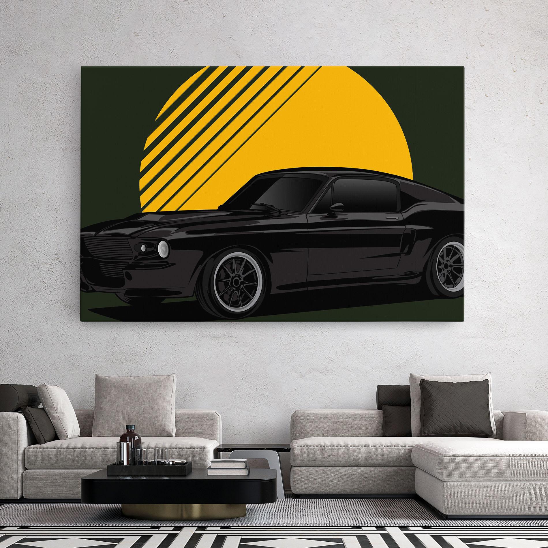 Vászonkép Black Car Sun mockup 2
