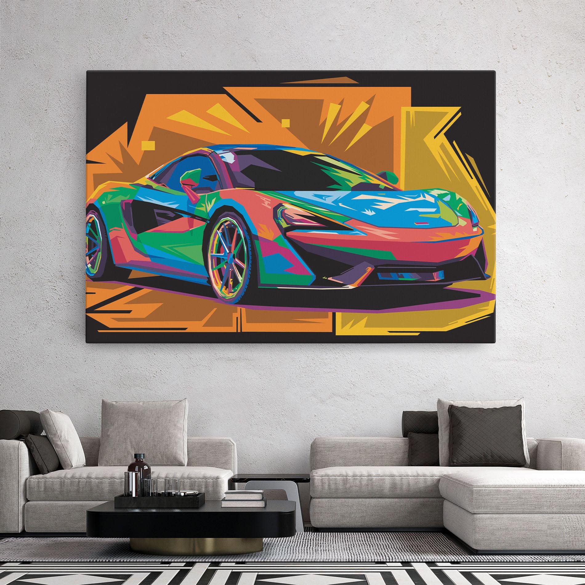 Vászonkép Colorful Sport Car mockup 2