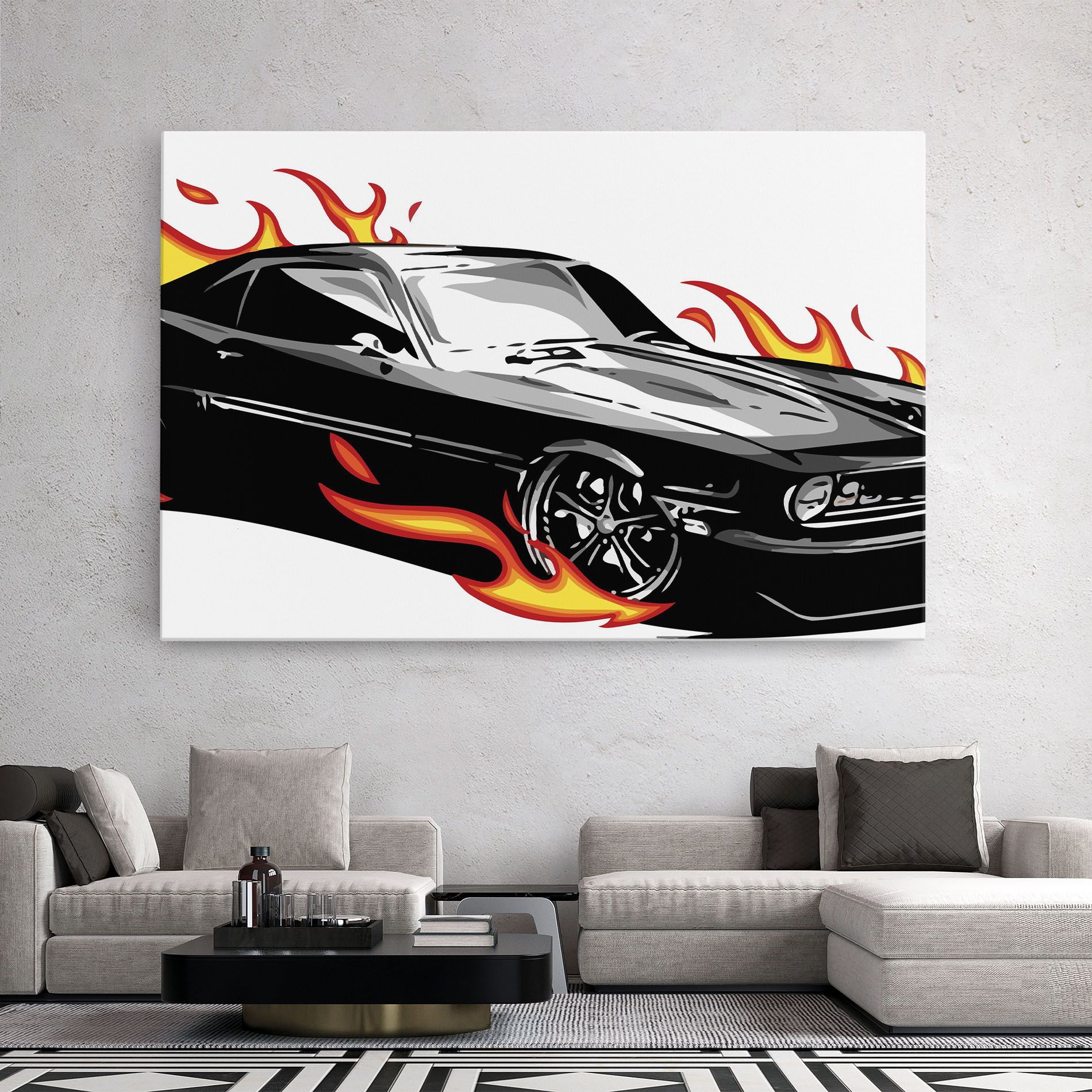Fire Black Car mockup 2
