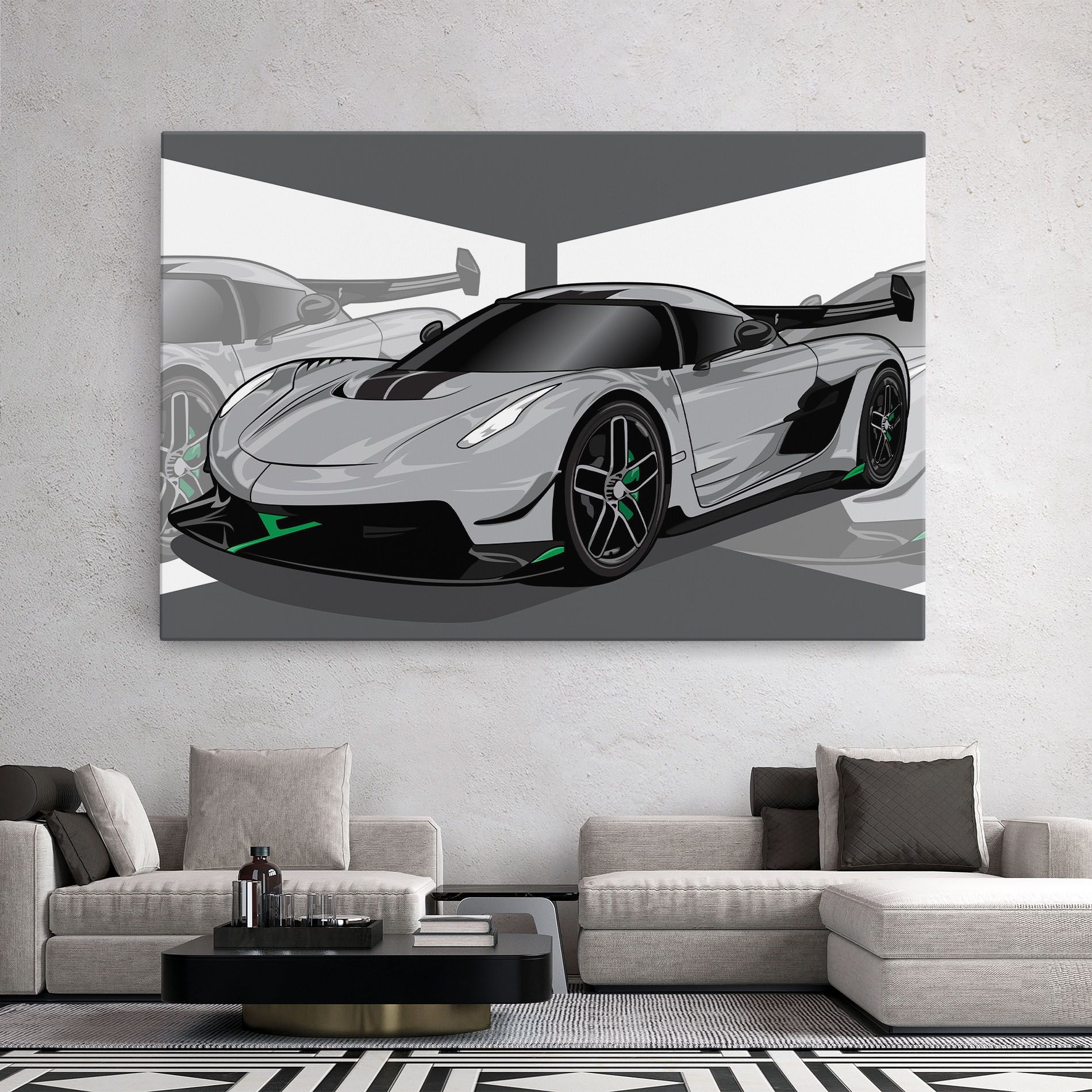 Grey Sport Car mockup 2
