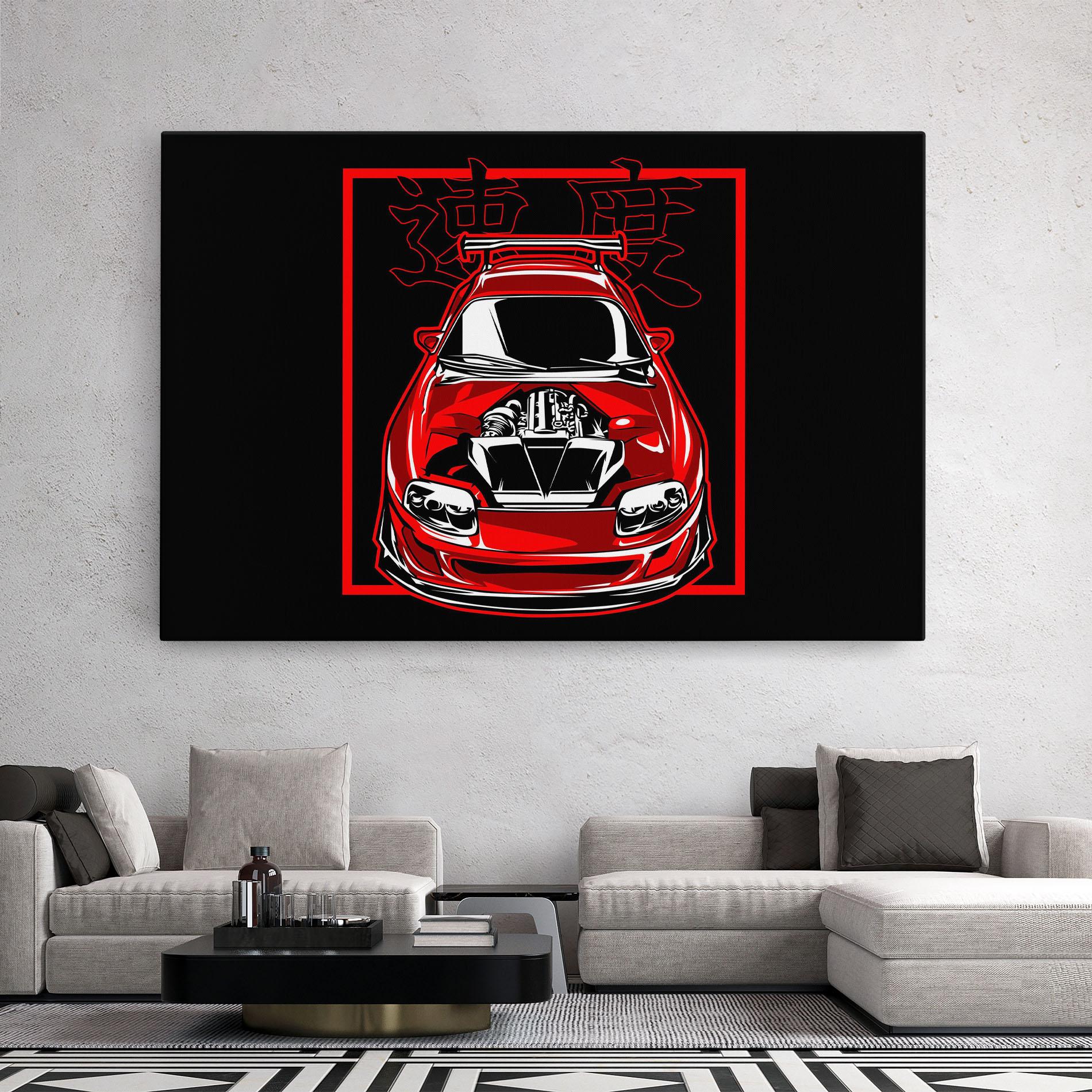 Vászonkép Japanese Red Car mockup 2