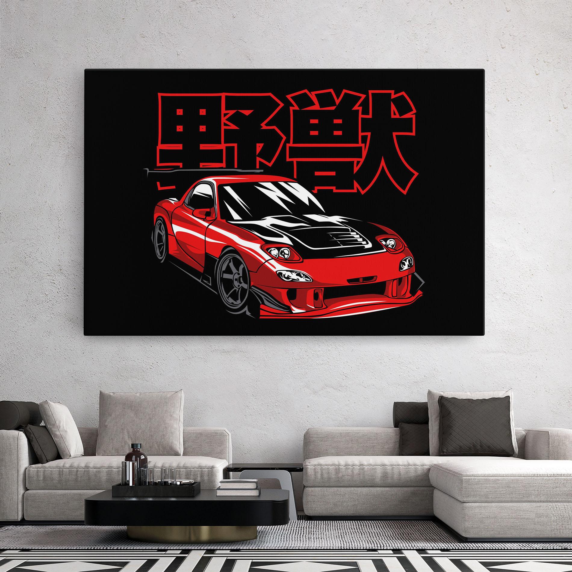 Vászonkép Red Black Car mockup 2