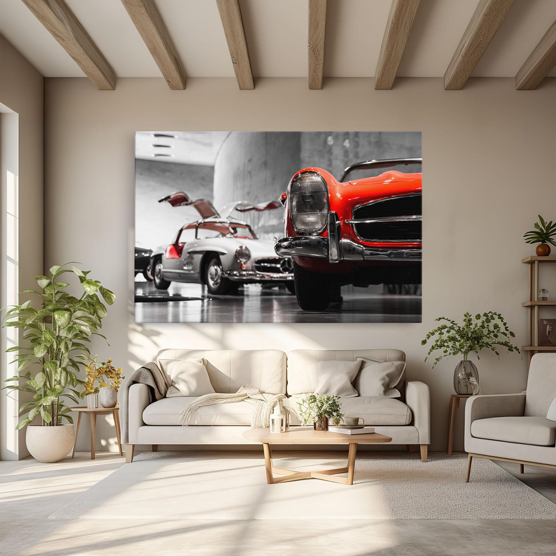 Vászonkép Vintage Red White mockup 6