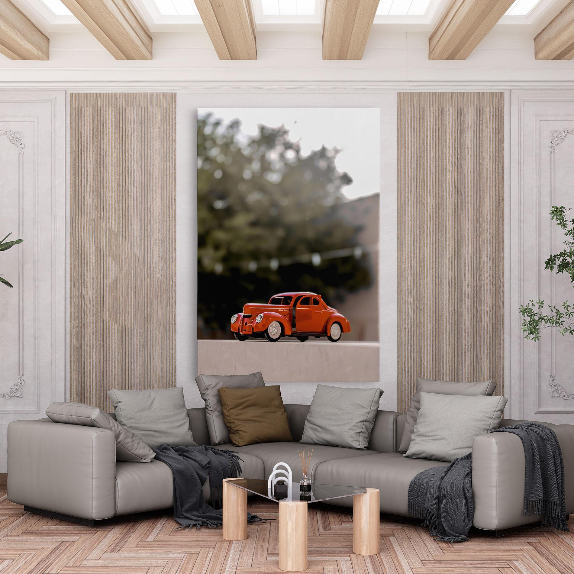 Vászonkép Orange Toy Car mockup 6