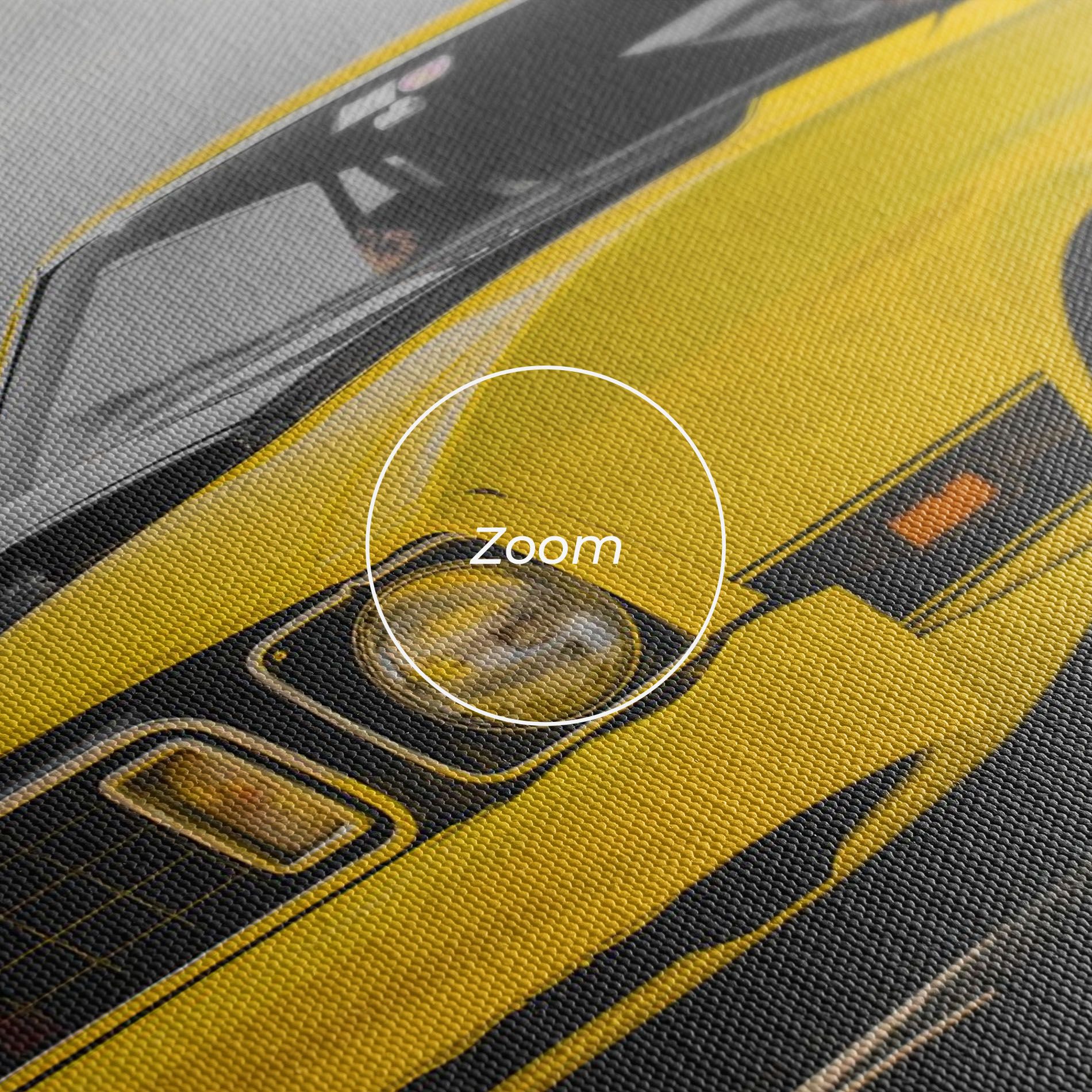 Vintage Yellow Car mockup 3