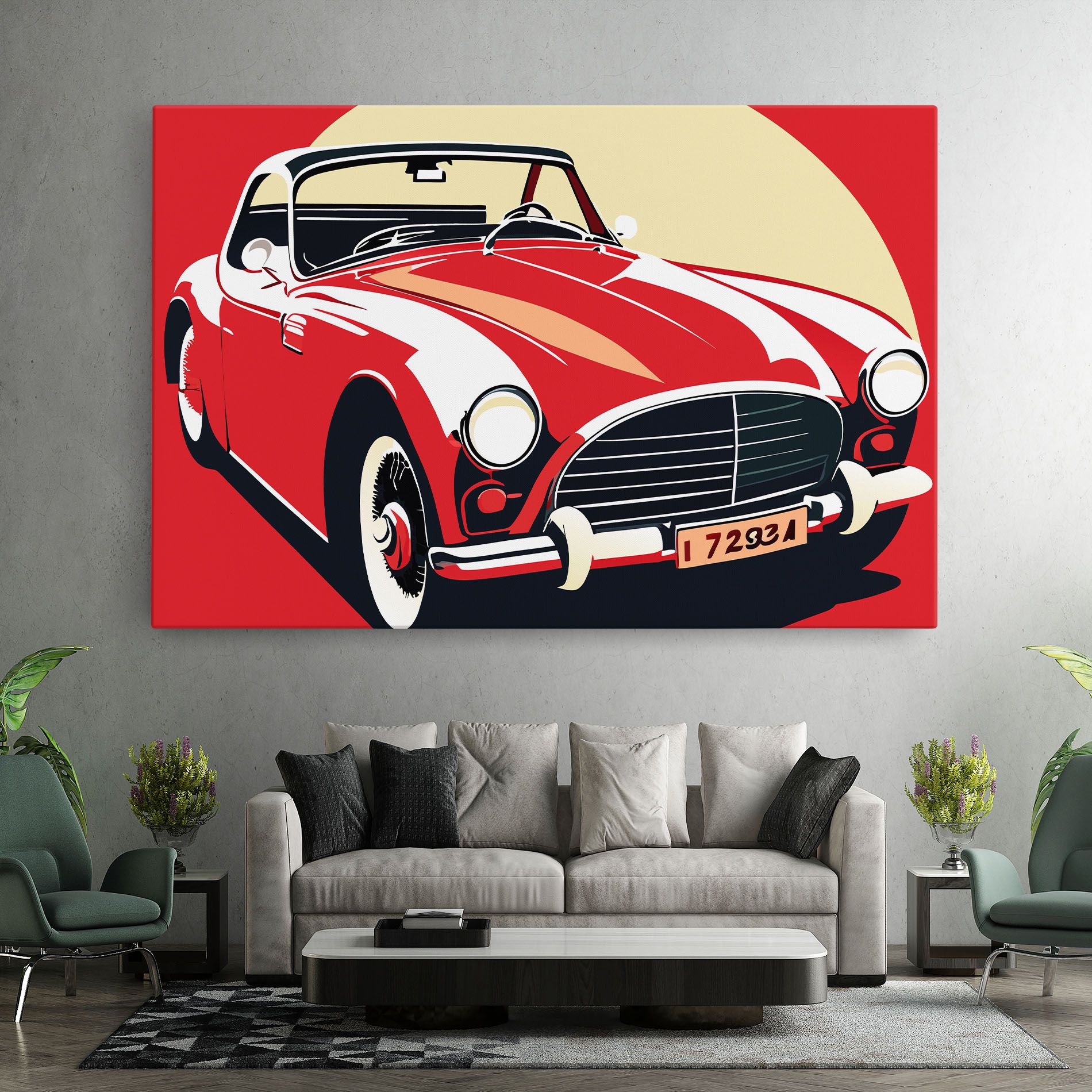 Red Vintage Car mockup 7