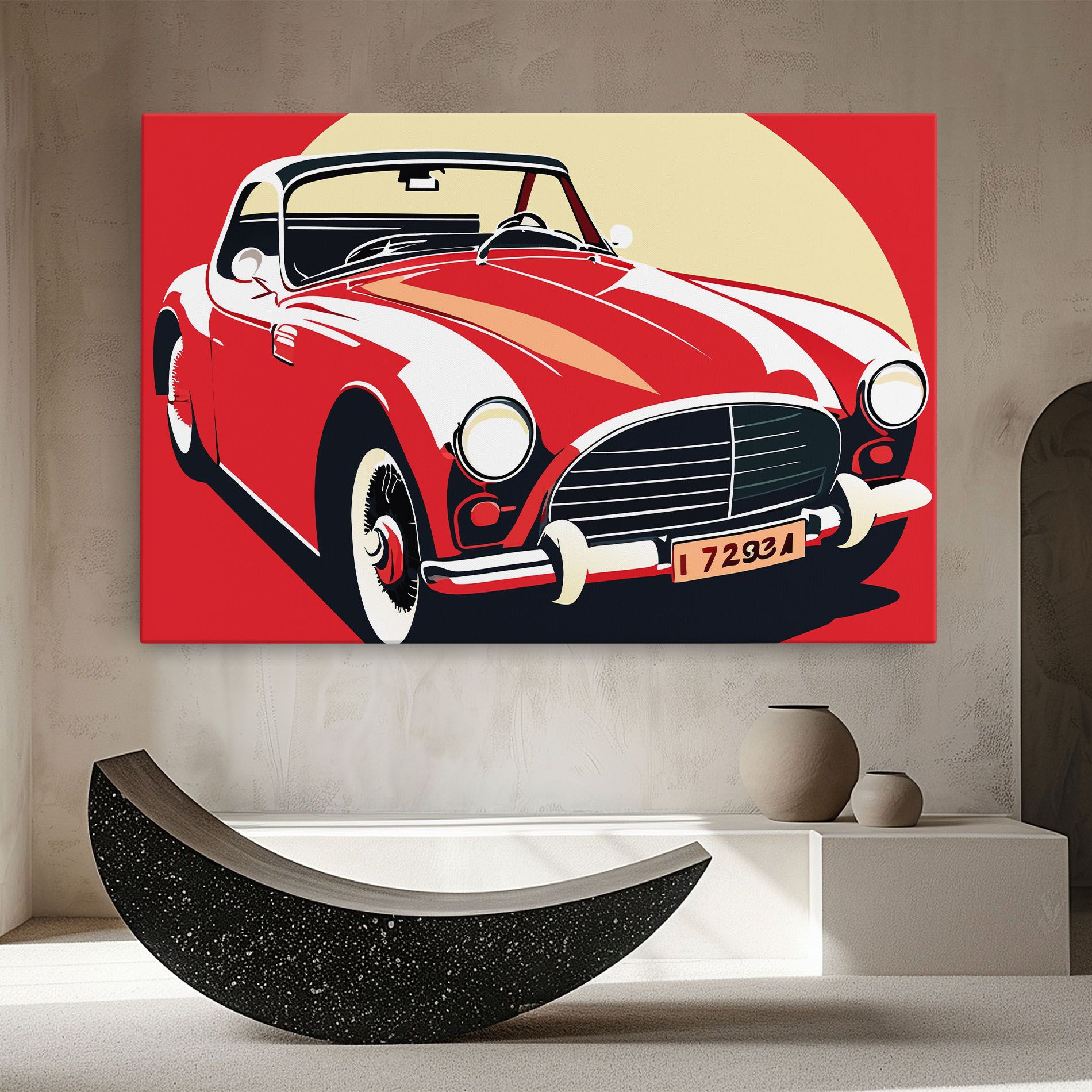 Red Vintage Car mockup 8