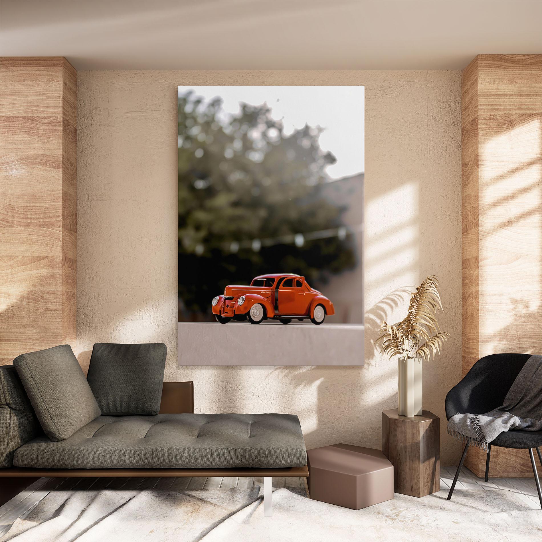 Vászonkép Orange Toy Car mockup 8