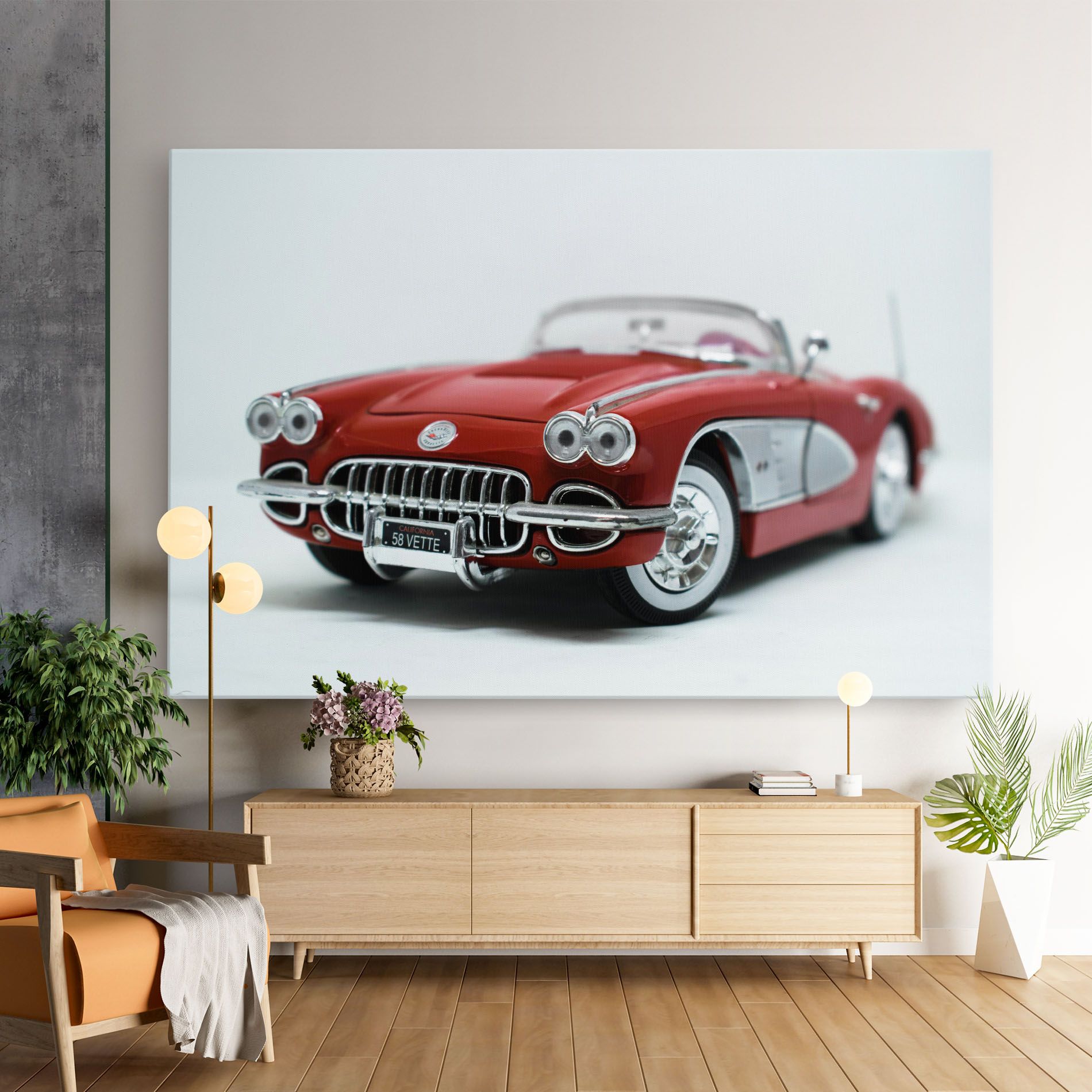 Vintage Red Car mockup 9