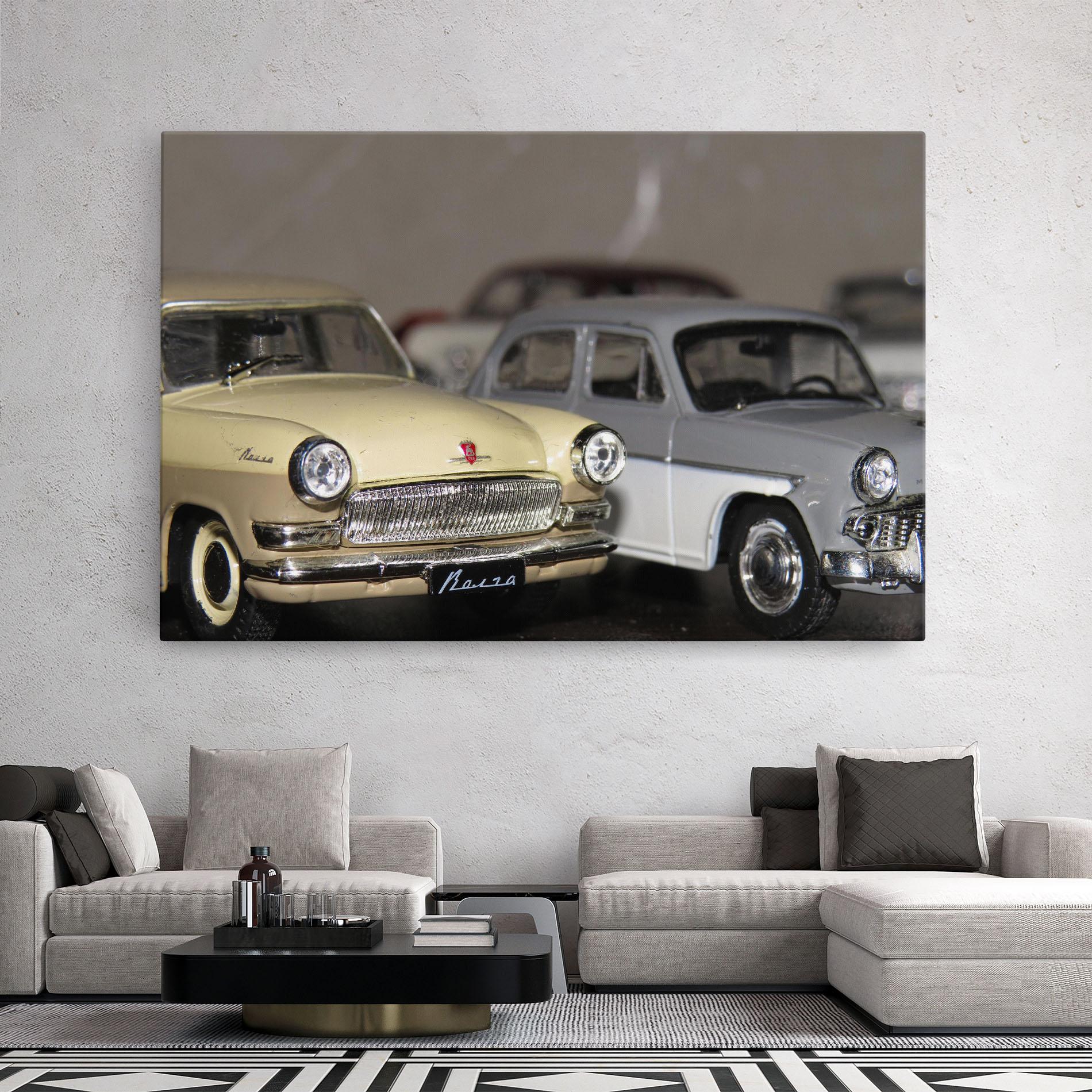 Vászonkép Cream Grey Car mockup 2