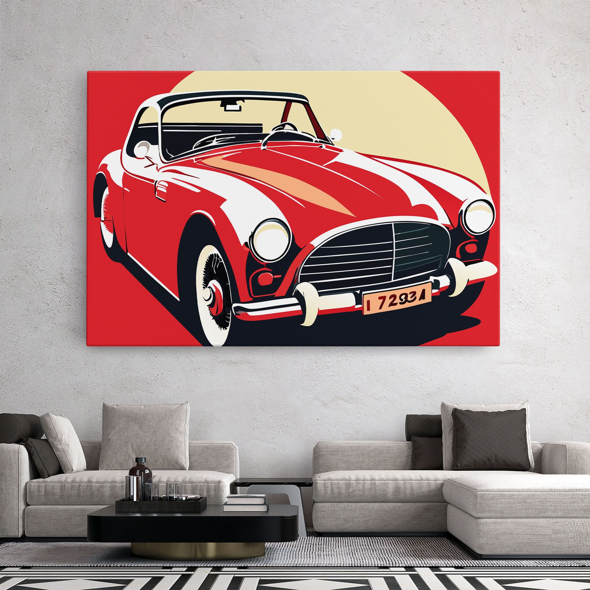 Red Vintage Car mockup 2