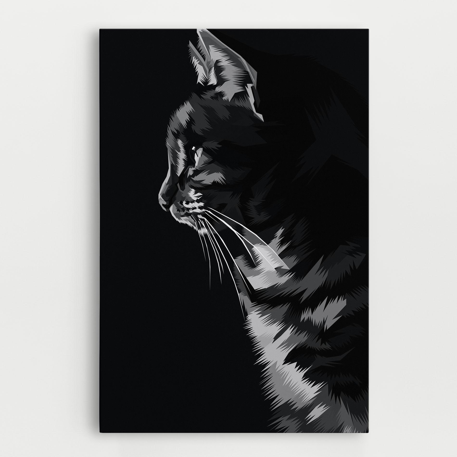 Vászonkép Black Grey Cat mockup 0