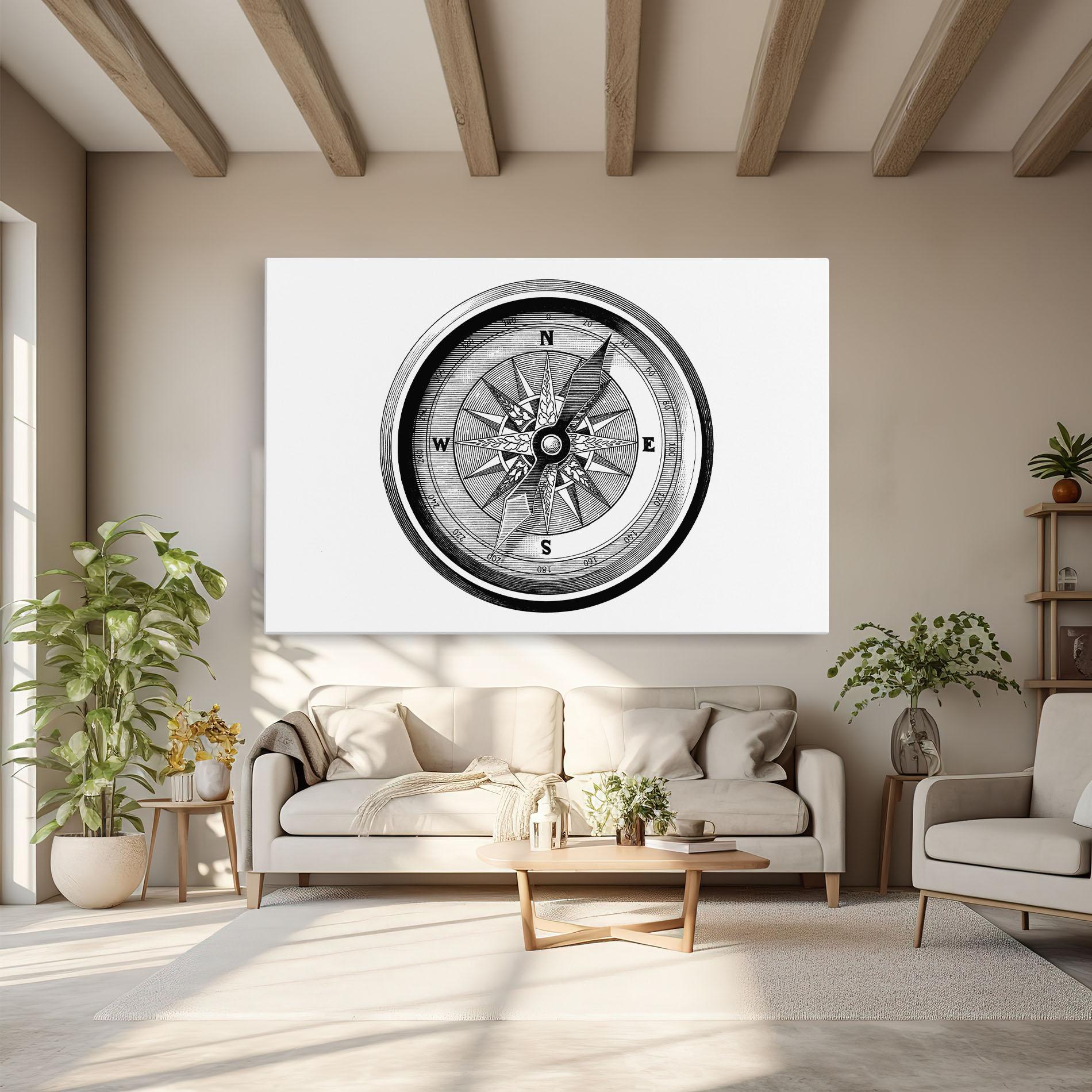 Vászonkép Black Compass mockup 6